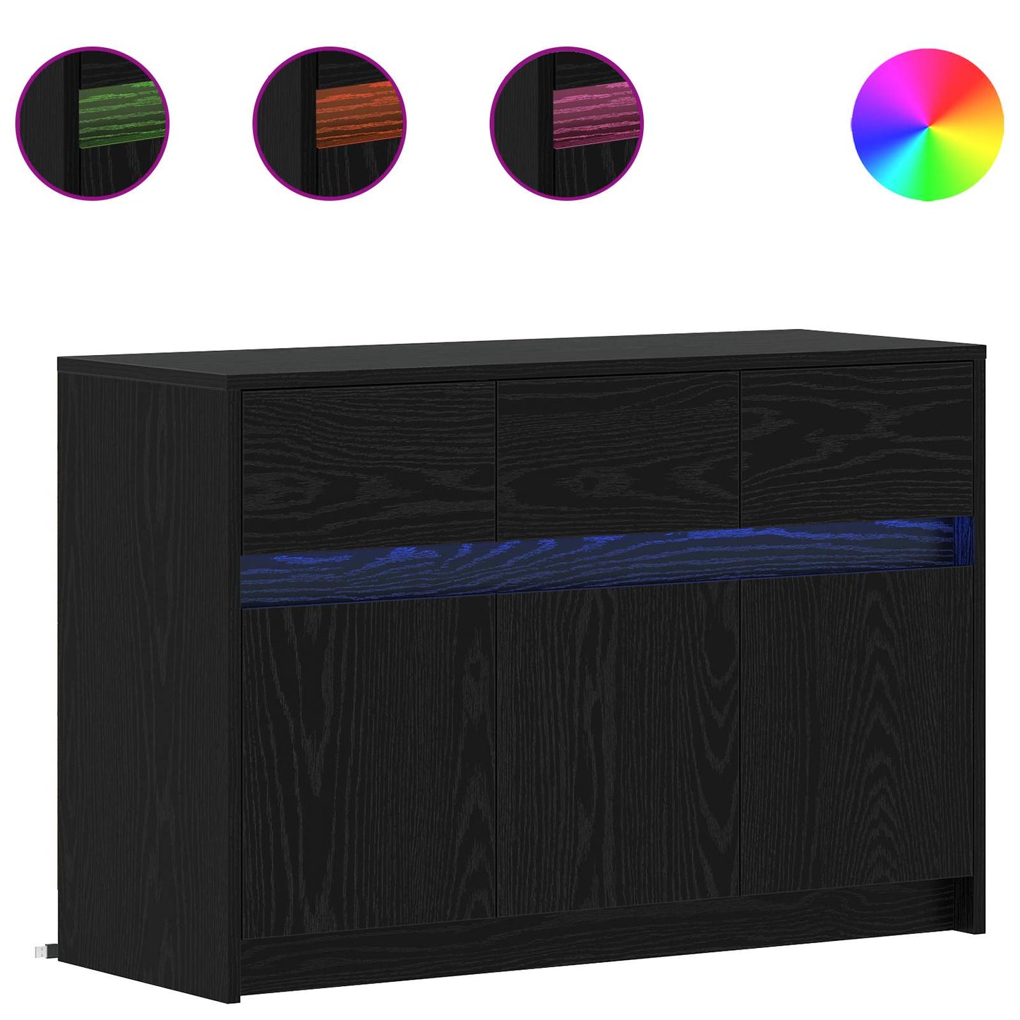 TV Cabinet 91 x 34 x 61 cm Black Oak Engineered Wood