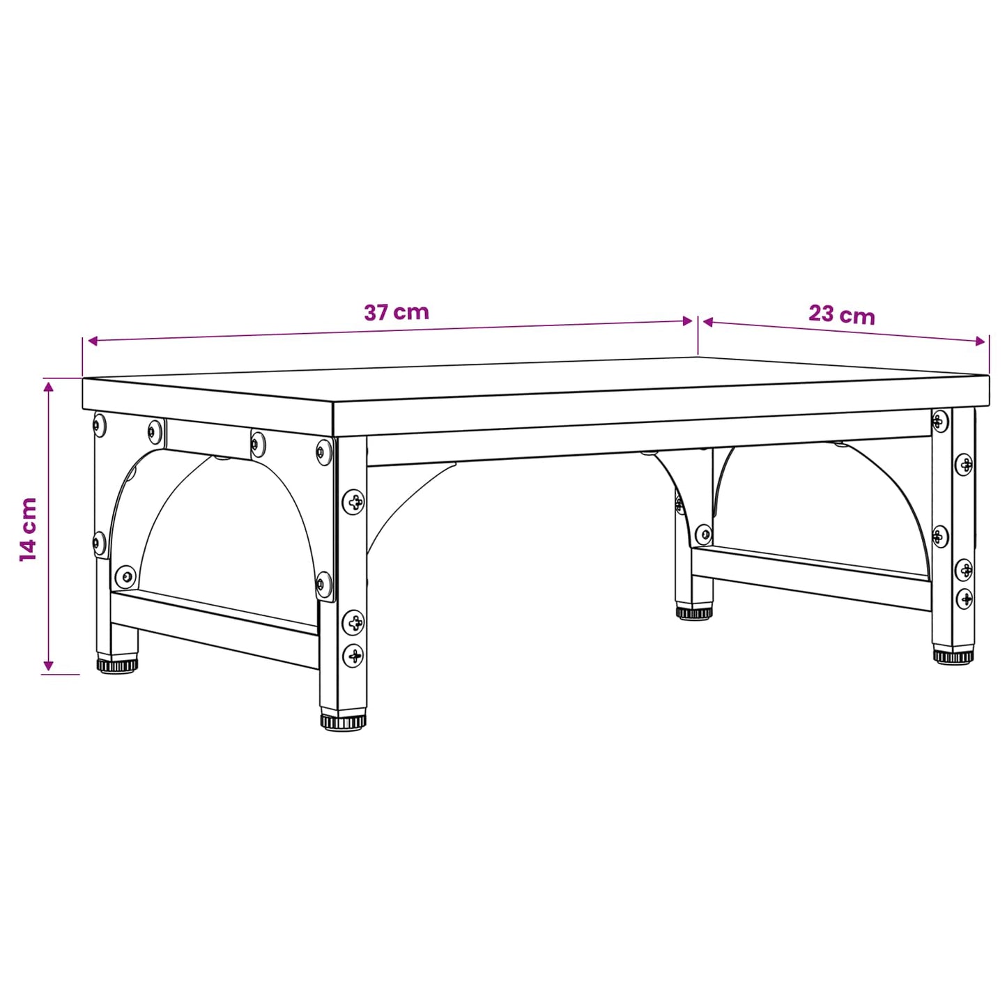 Monitor Stand Artisan Oak 37 x 23 x 14 cm PB