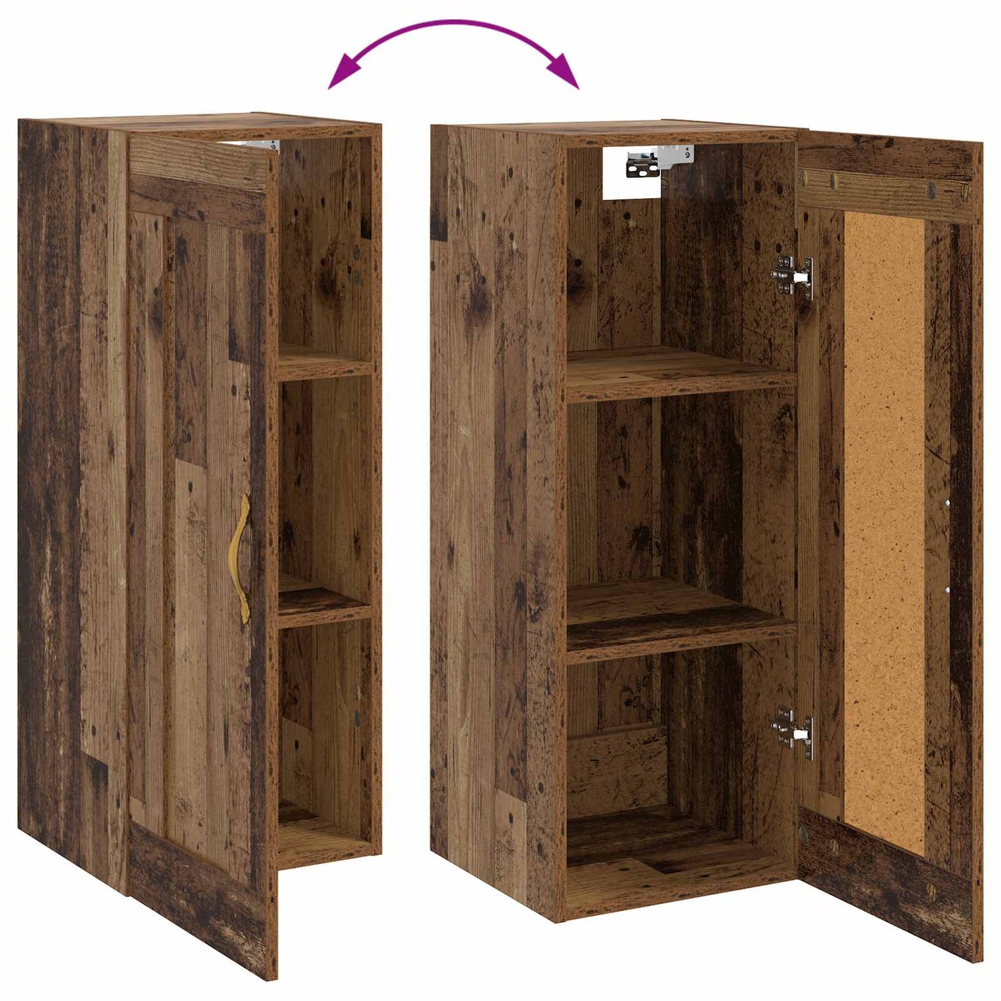 Wall Cabinet Old Wood 34.5 x 34 x 90 cm Engineered Wood