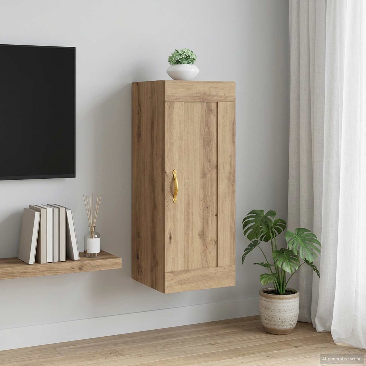 Wall Cabinet Artisan Oak 34.5 x 34 x 90 cm Engineered Wood