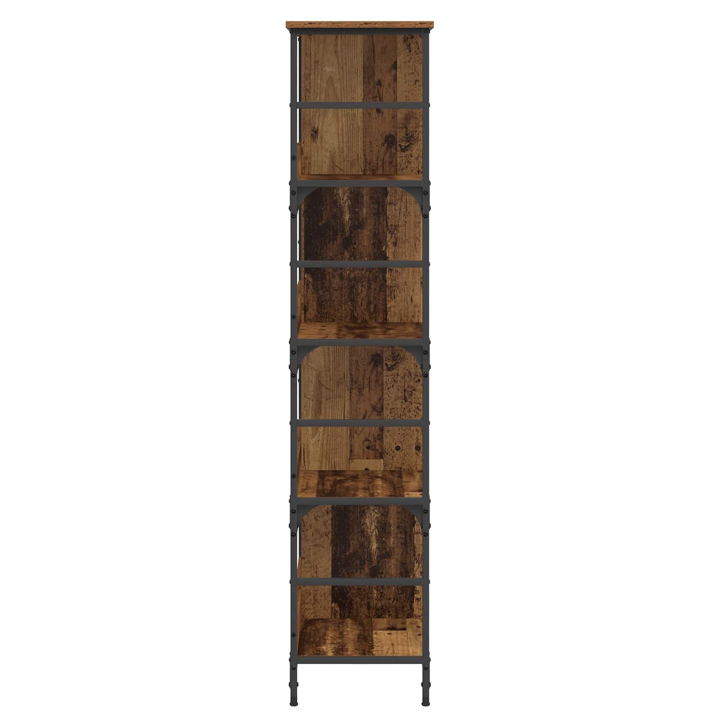 Bookshelf 4-Tier 78.5 x 33 x 153 cm metal PB Old wood