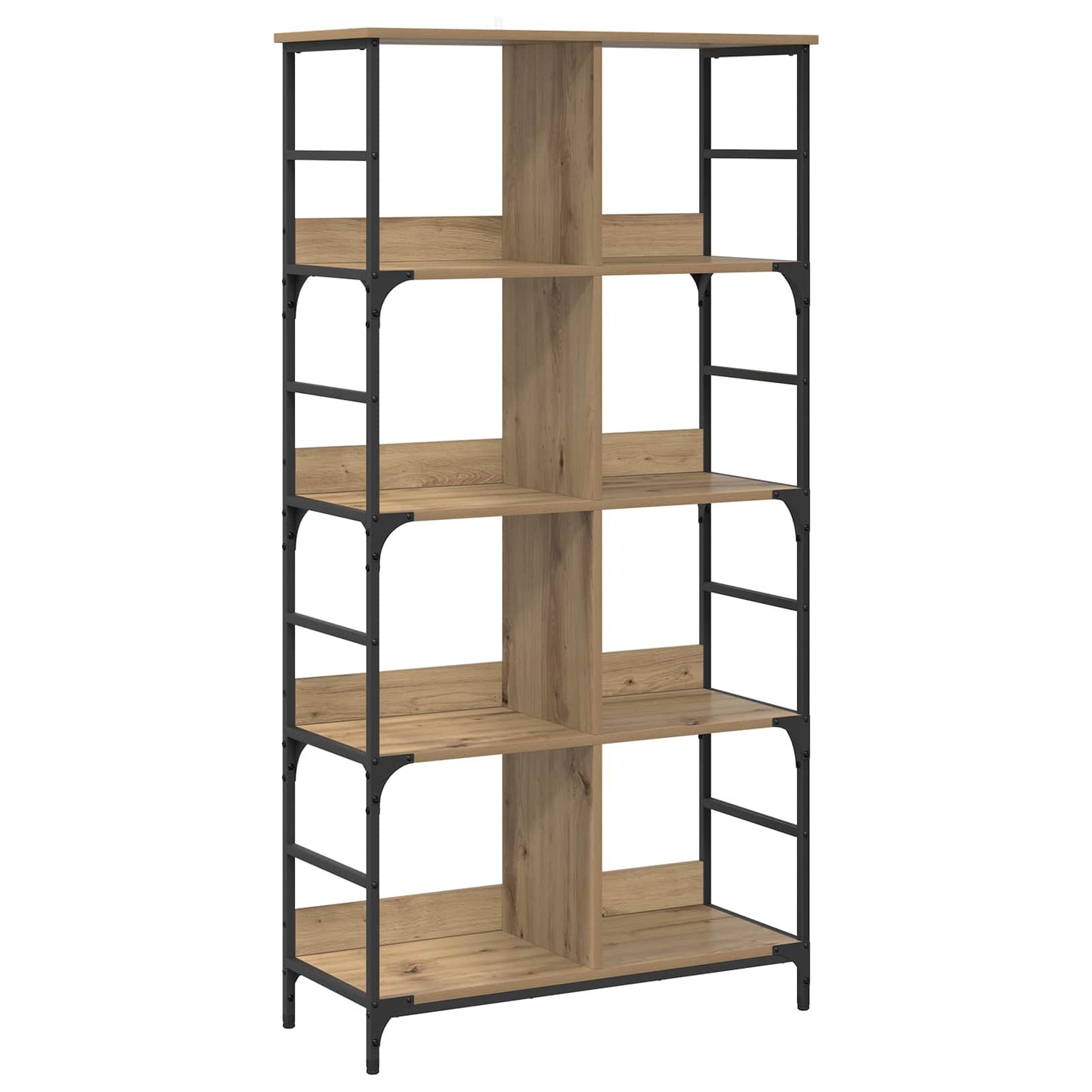 Bookshelf 4-Tier 78.5 x 33 x 153 cm metal PB Artisan oak