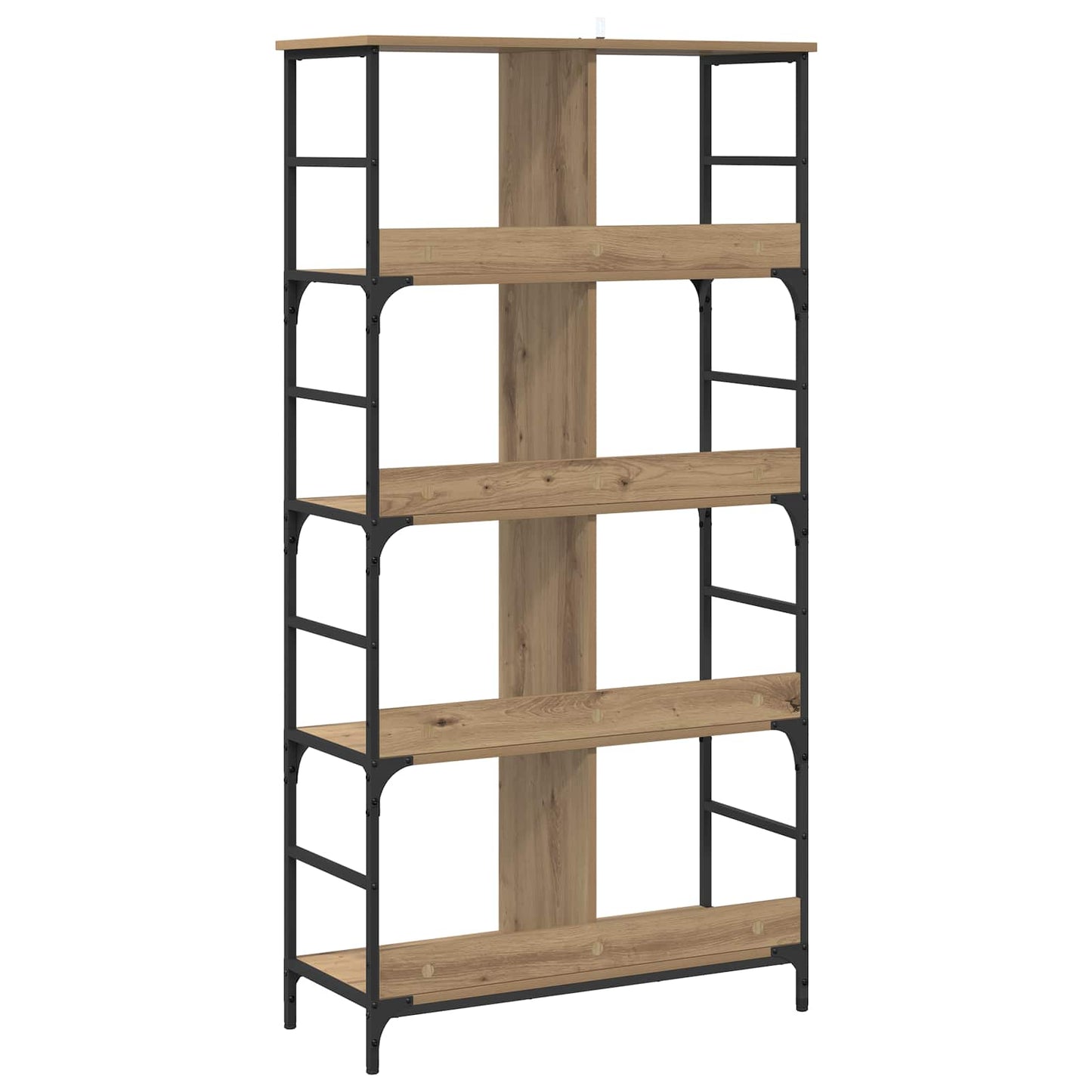 Bookshelf 4-Tier 78.5 x 33 x 153 cm metal PB Artisan oak