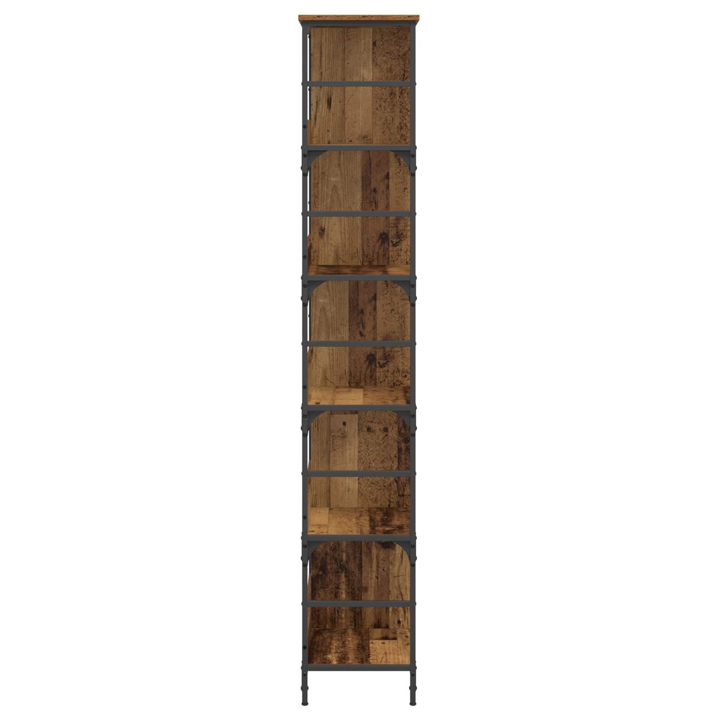 Bookshelf 4-Tier 78.5 x 33 x 188.5 cm metal PB Old wood