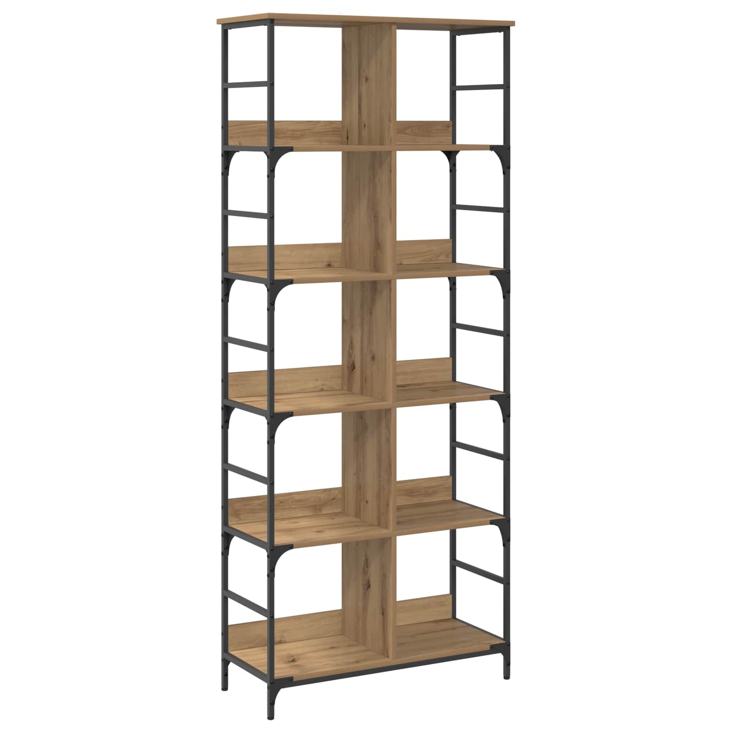 Bookshelf 4-Tier 78.5 x 33 x 188.5 cm metal PB Artisan oak