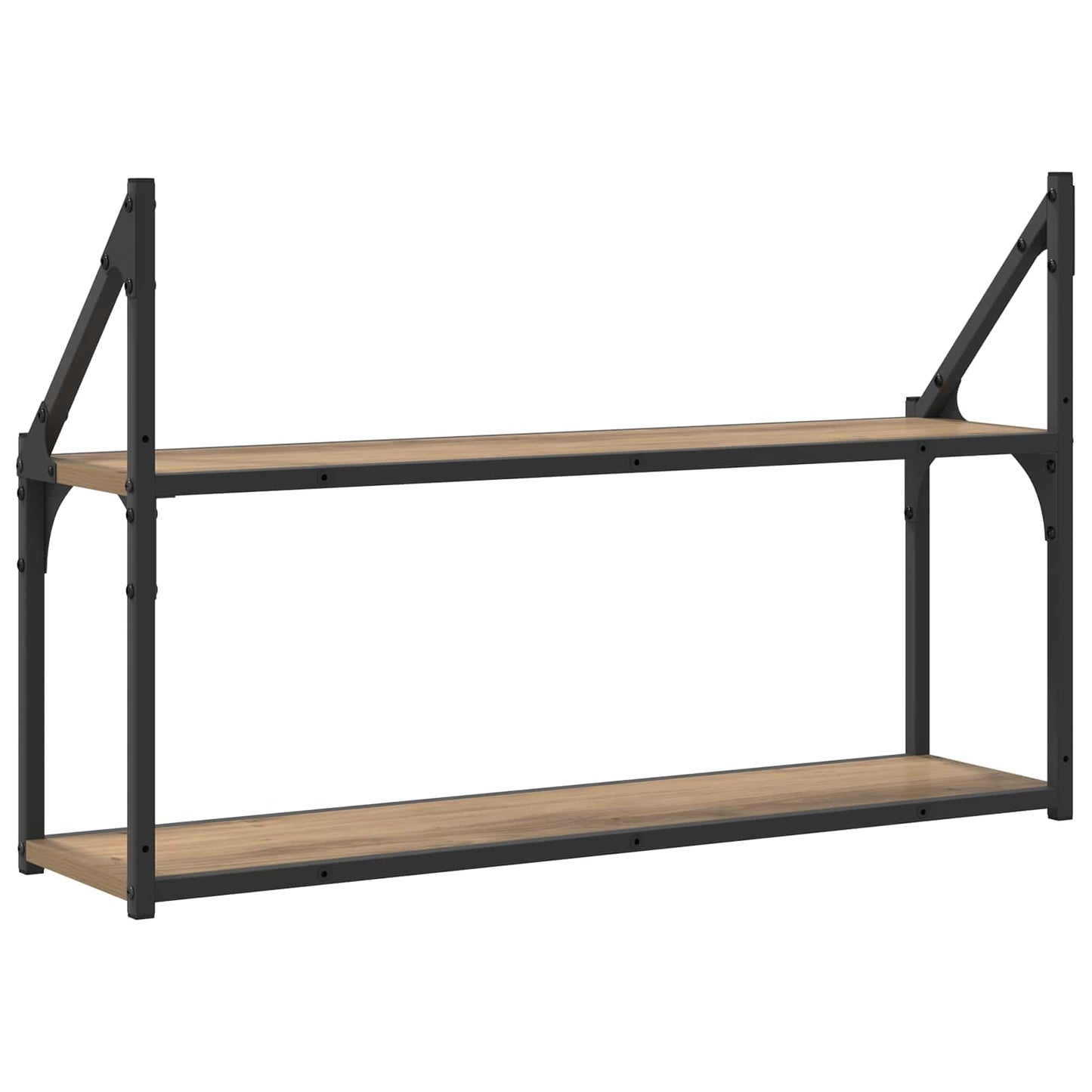 Wall Shelf Wall-Mounted Artisan oak 80 x 21 x 51 cm metal PB