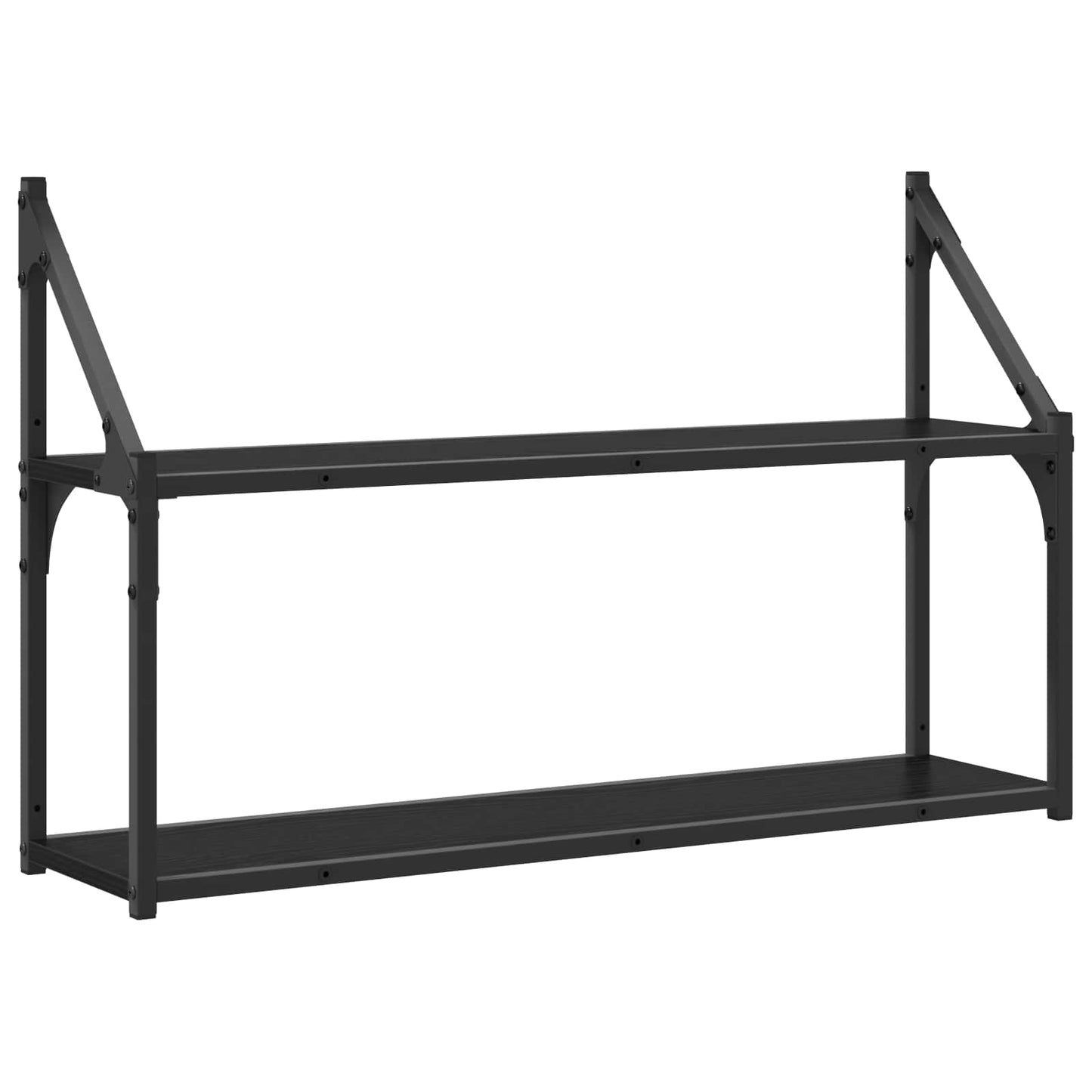 Wall Shelf Wall-Mounted Black oak 80 x 21 x 51 cm metal PB