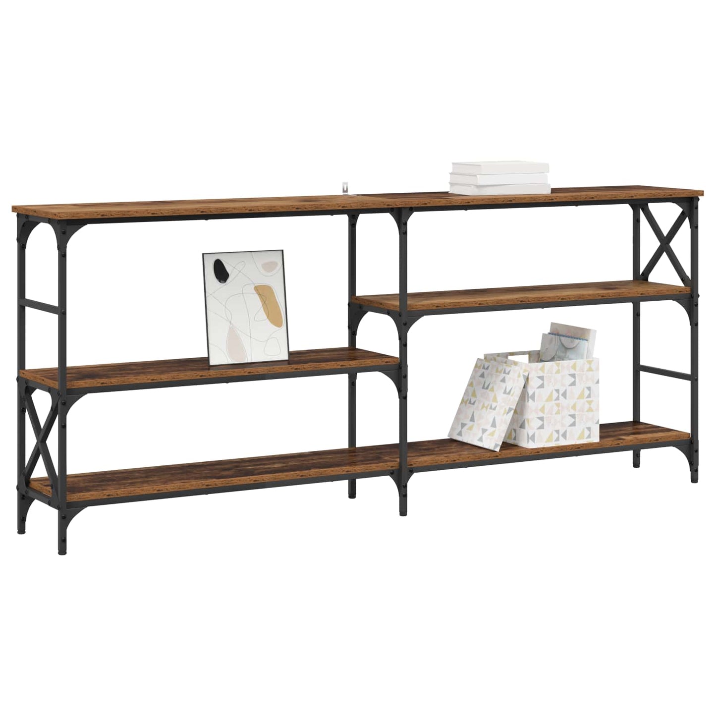 Console Table Old Wood 180 x 29 x 76.5 cm metal PB