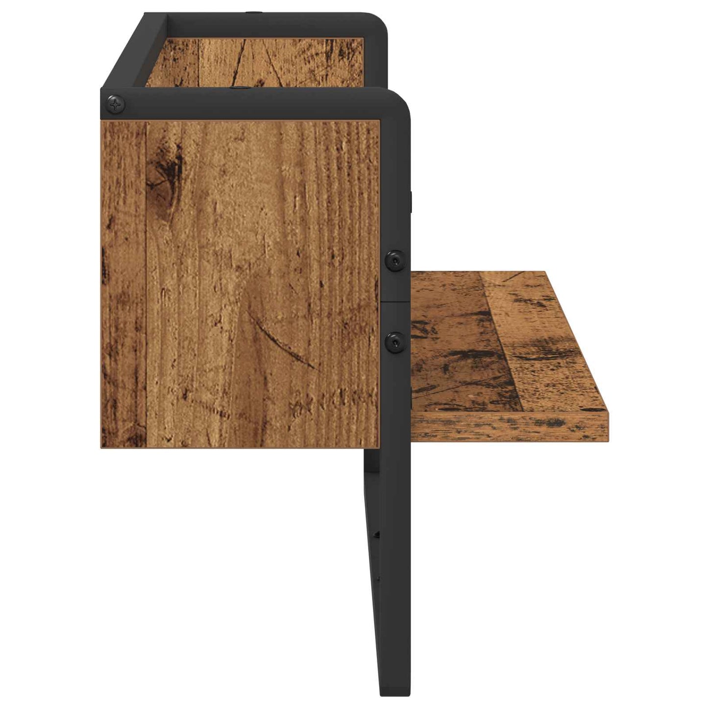 Wall Shelf Wall-Mounted Old wood 65 x 25 x 30 cm metal PB