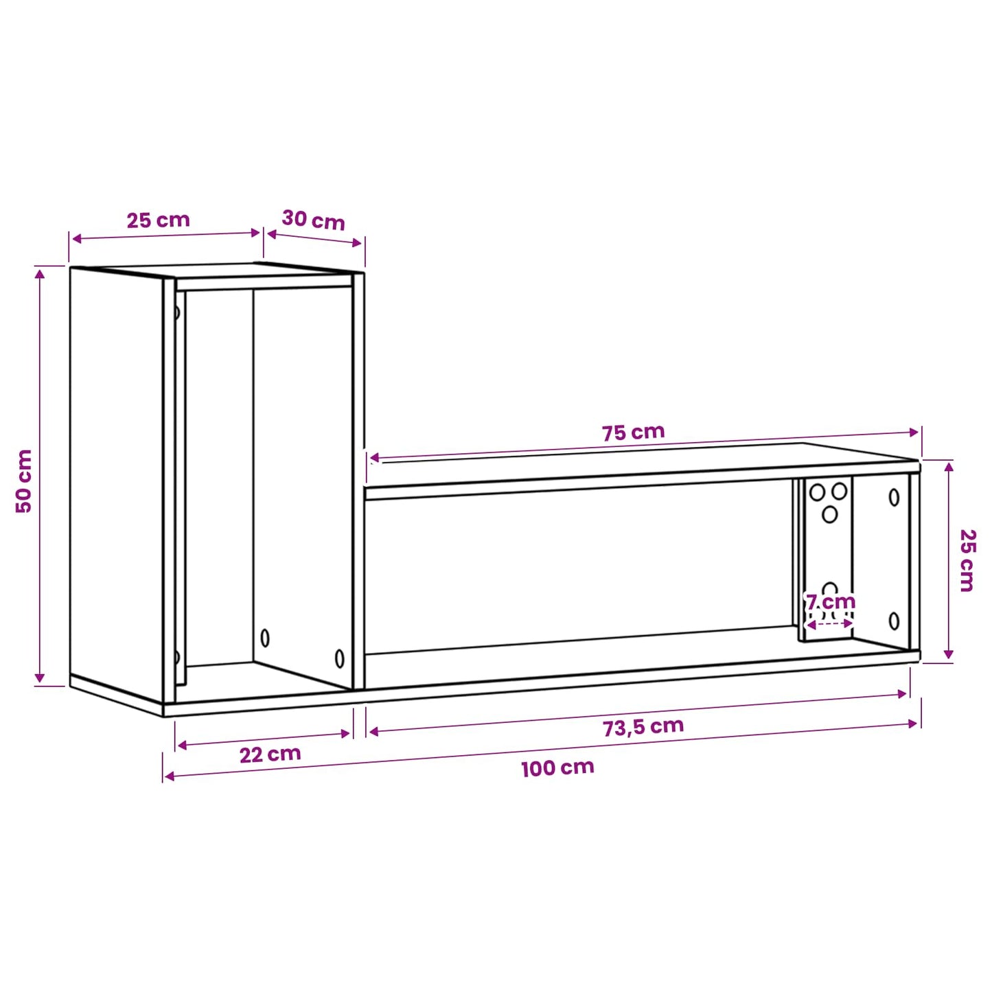 TV Cabinet 100 x 30 x 50 cm Old Wood Engineered Wood