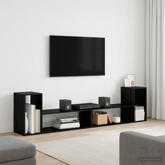 TV Cabinet 100 x 30 x 50 cm Black Oak Engineered Wood