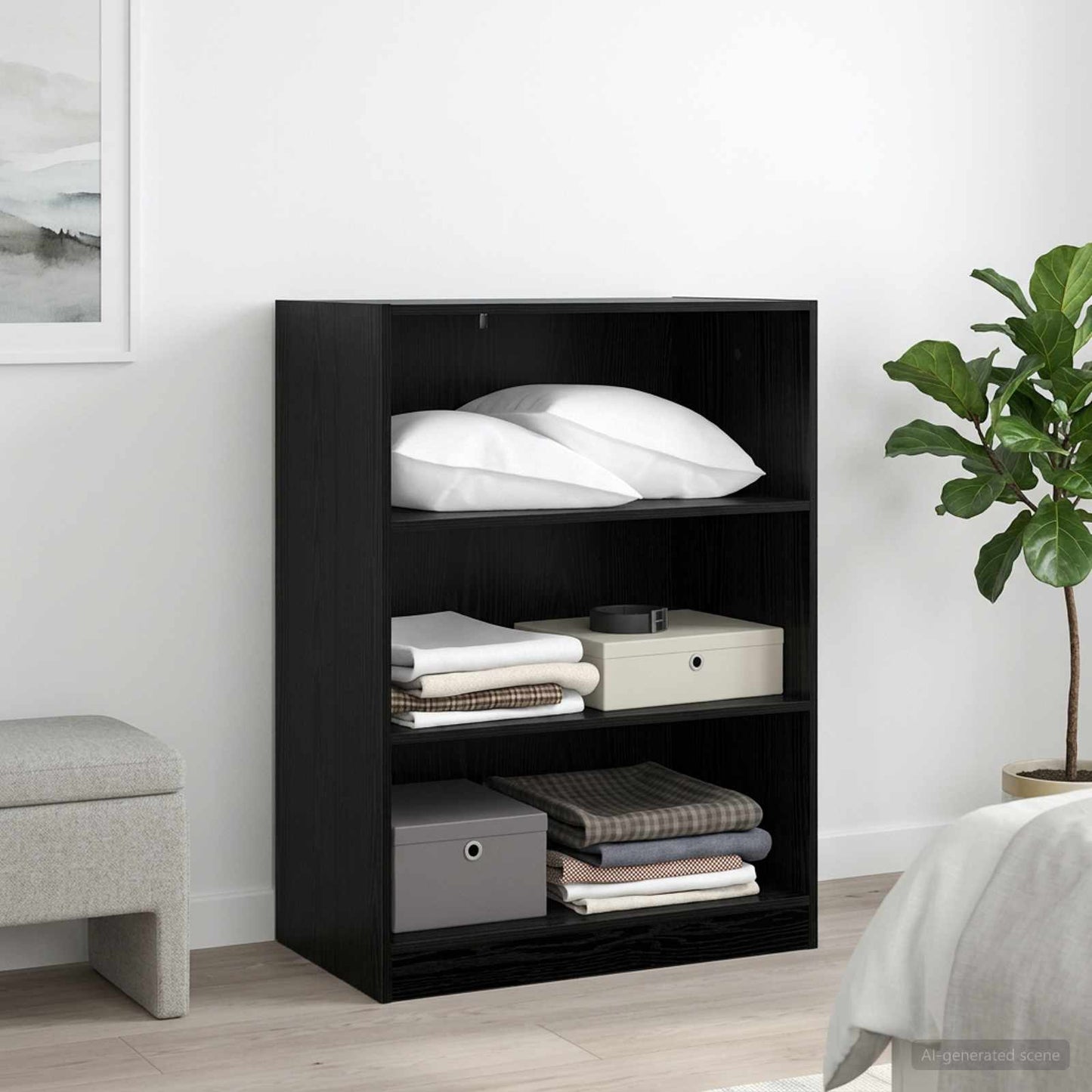 Wardrobe Black oak 77 x 48 x 102 cm Engineered Wood