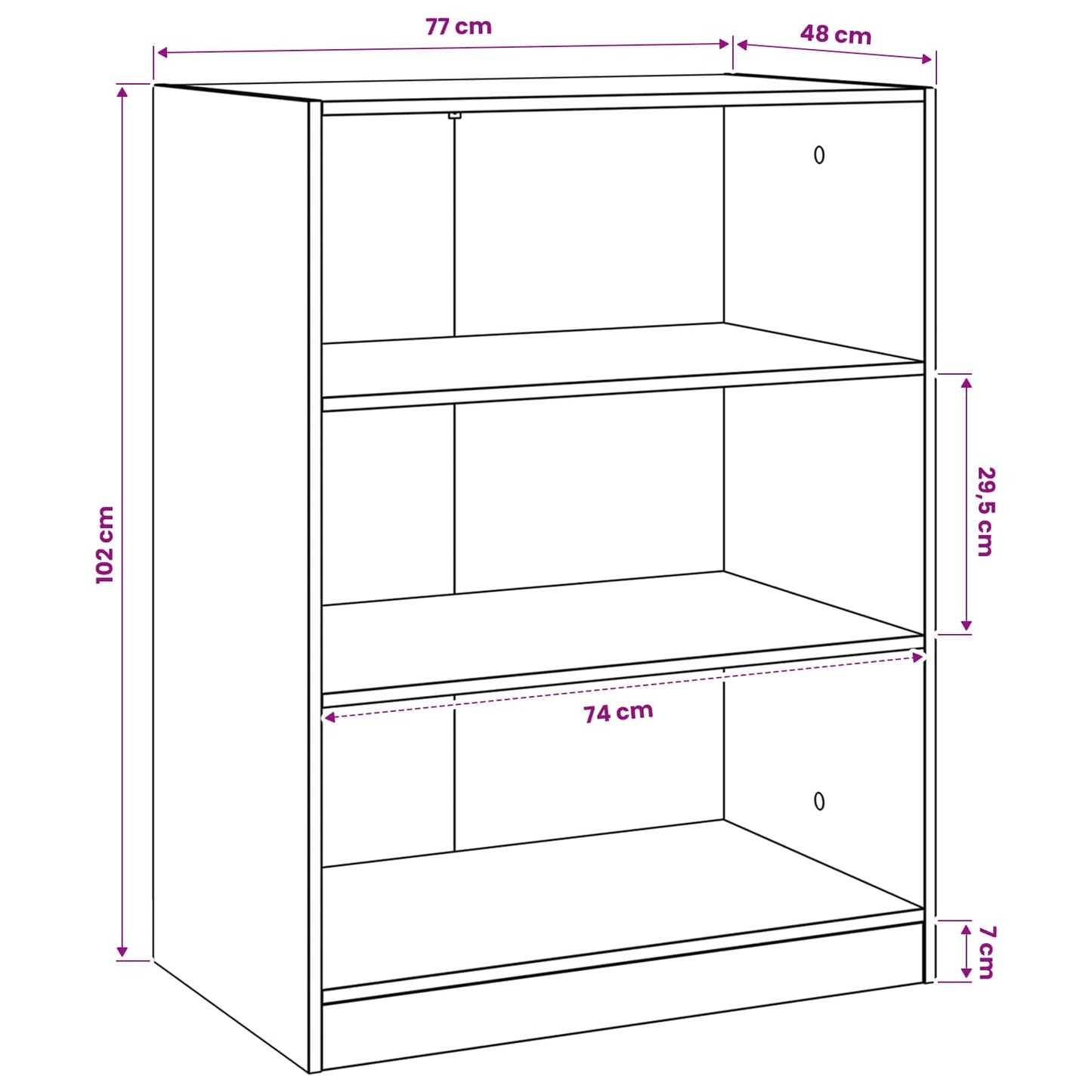 Wardrobe Black oak 77 x 48 x 102 cm Engineered Wood