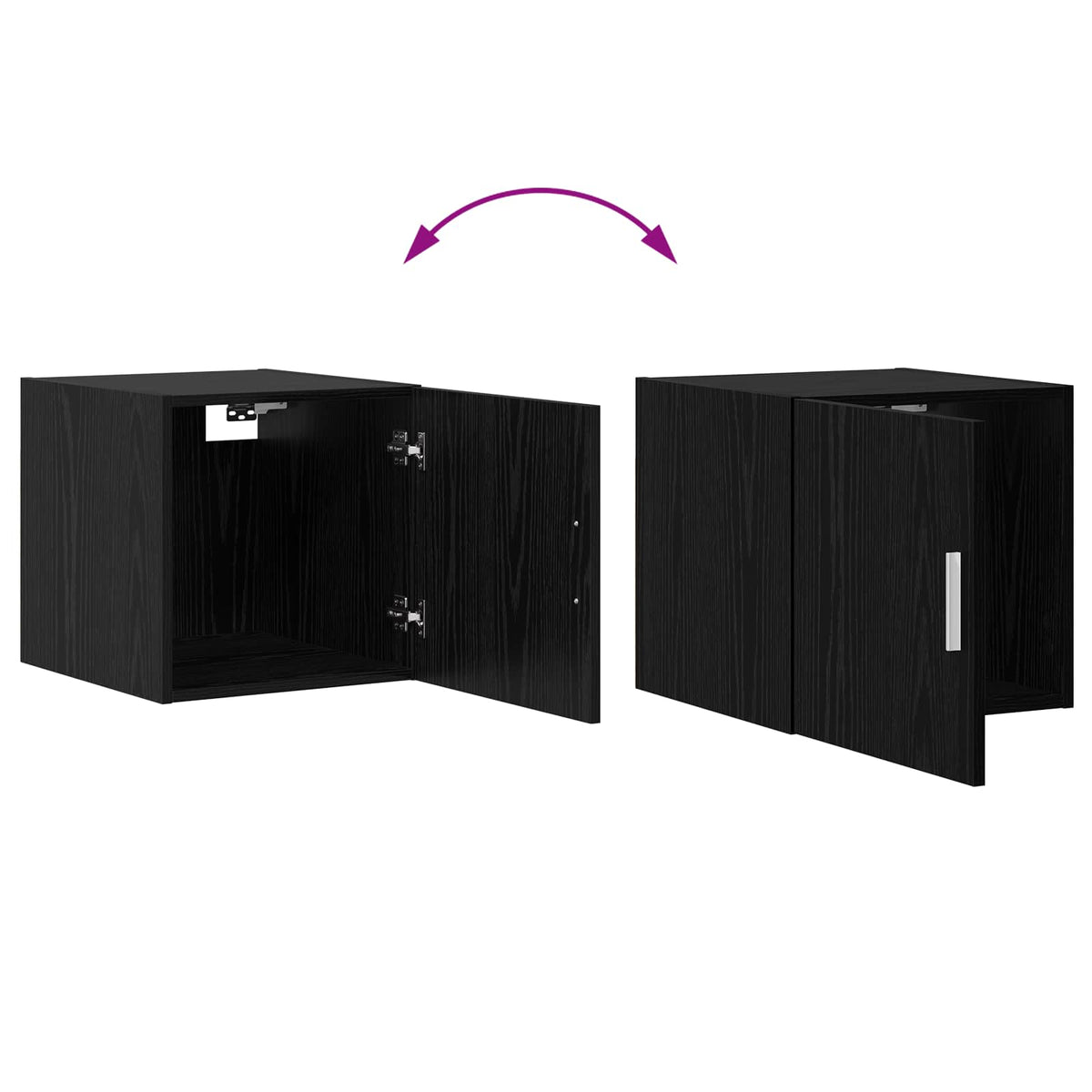 Wall Cabinet Black Oak 45 x 42.5 x 40 cm Engineered Wood