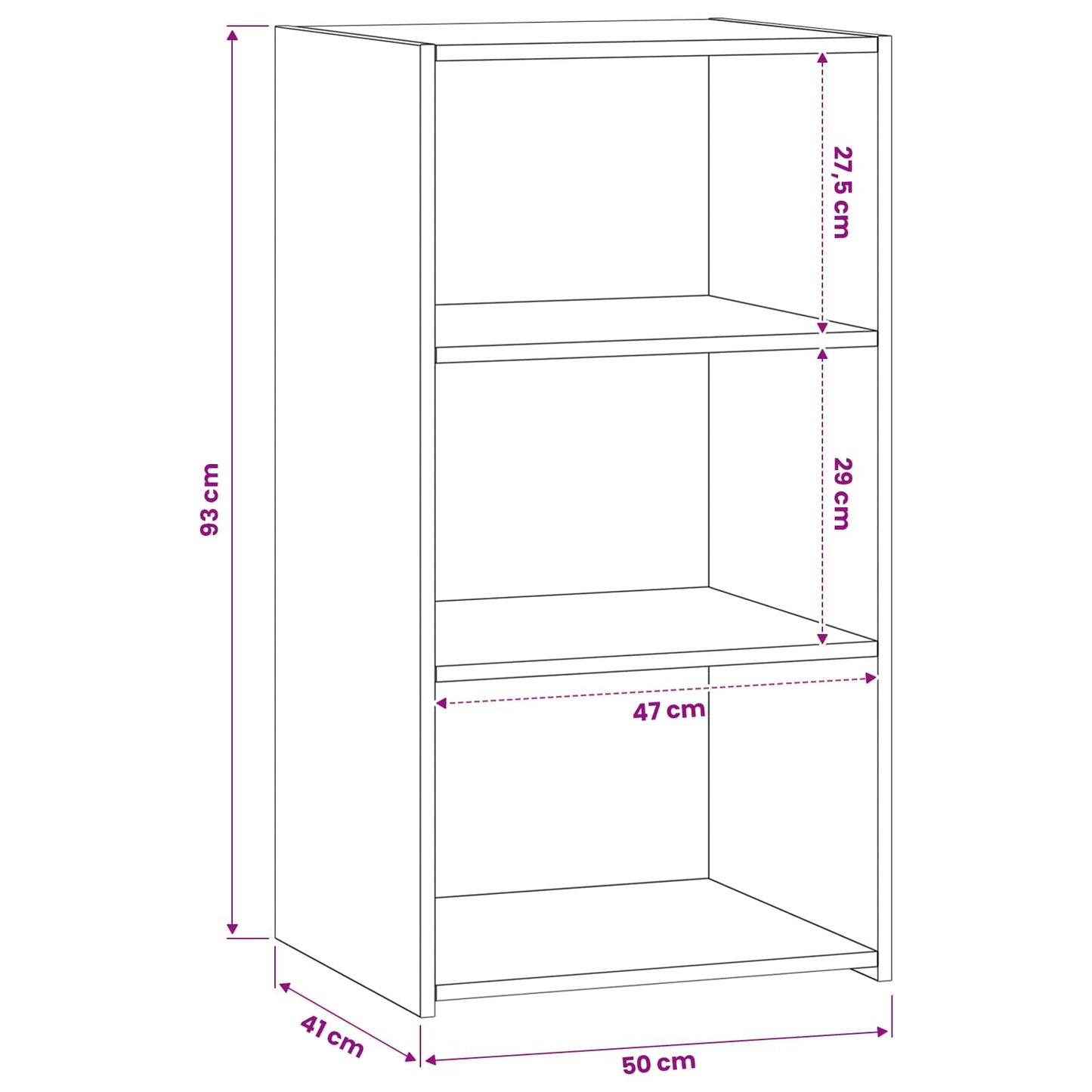Sideboard Old Wood 50 x 41 x 93 cm Engineered Wood