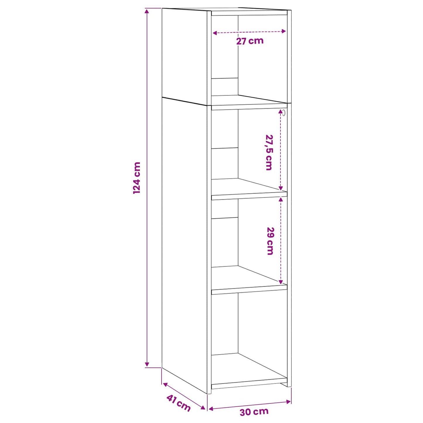Highboard Old Wood 30 x 41 x 124 cm Engineered Wood