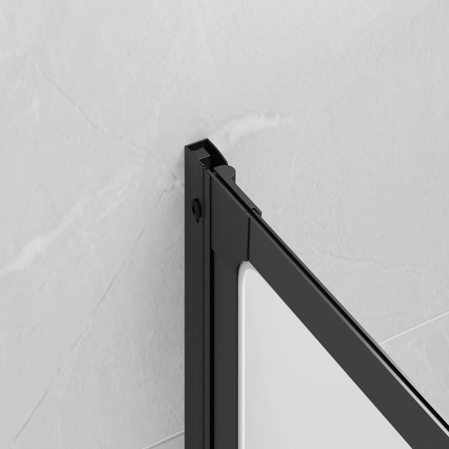 Foldable Shower Screen Black and Full Frost 132 x 2 x 140 cm