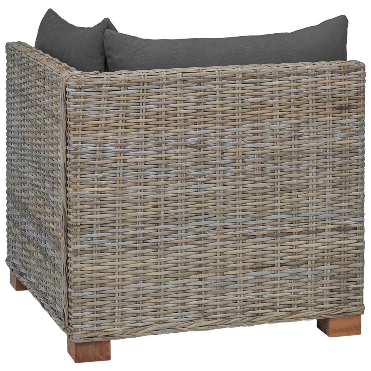 Corner Sofa with Cushions GENDT Natural Rattan Kubu Grey