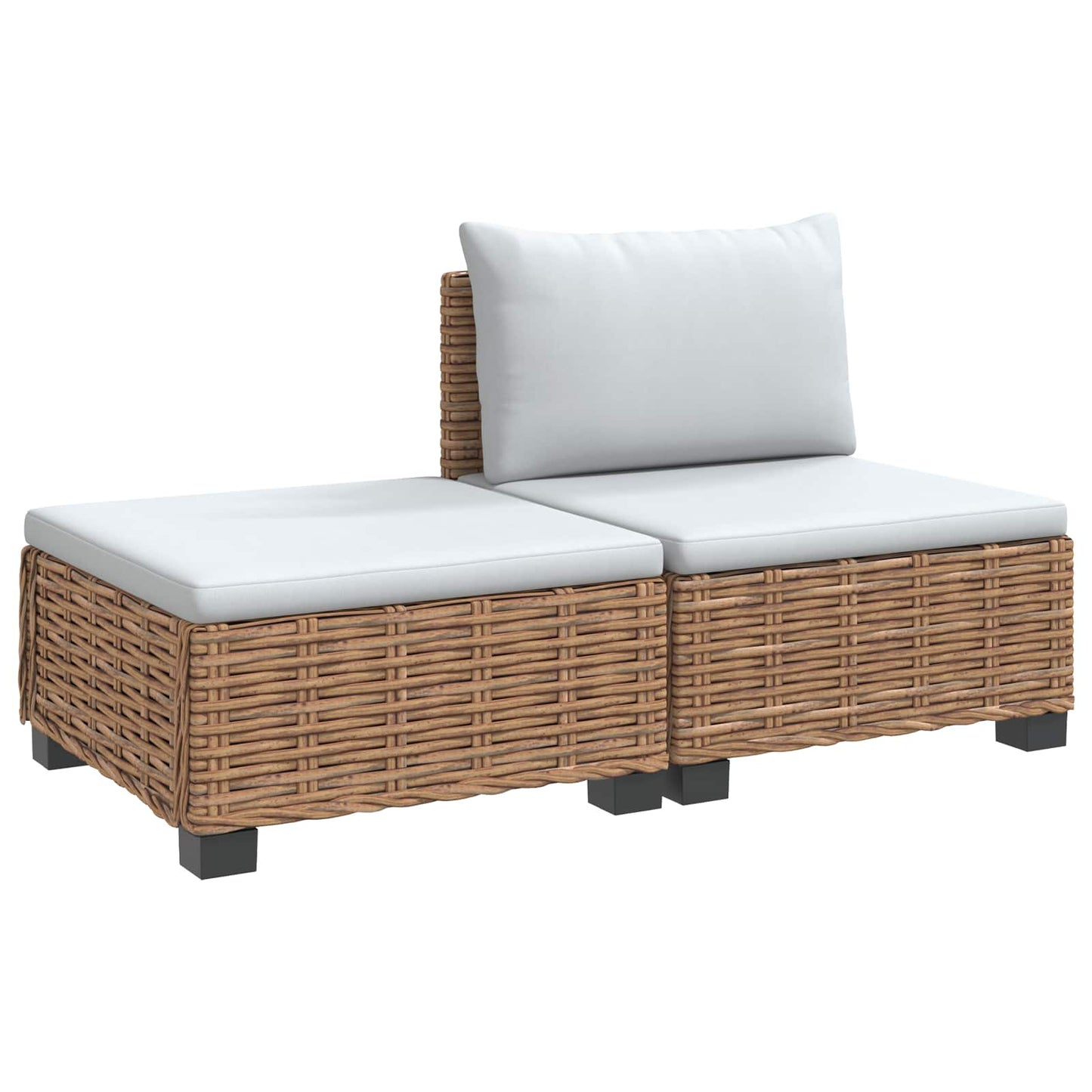 2 pcs Rattan Lounge Set with Cushions GENDT Natural Rattan