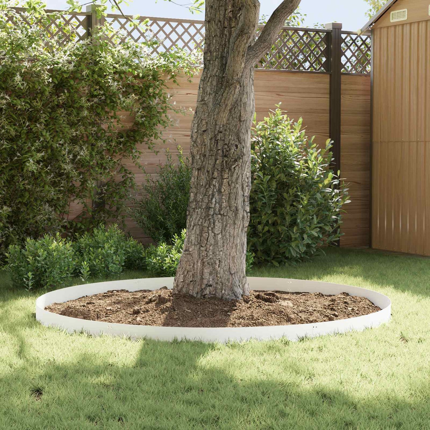 Lawn Edging 30 pcs 103 x 15 cm metal White