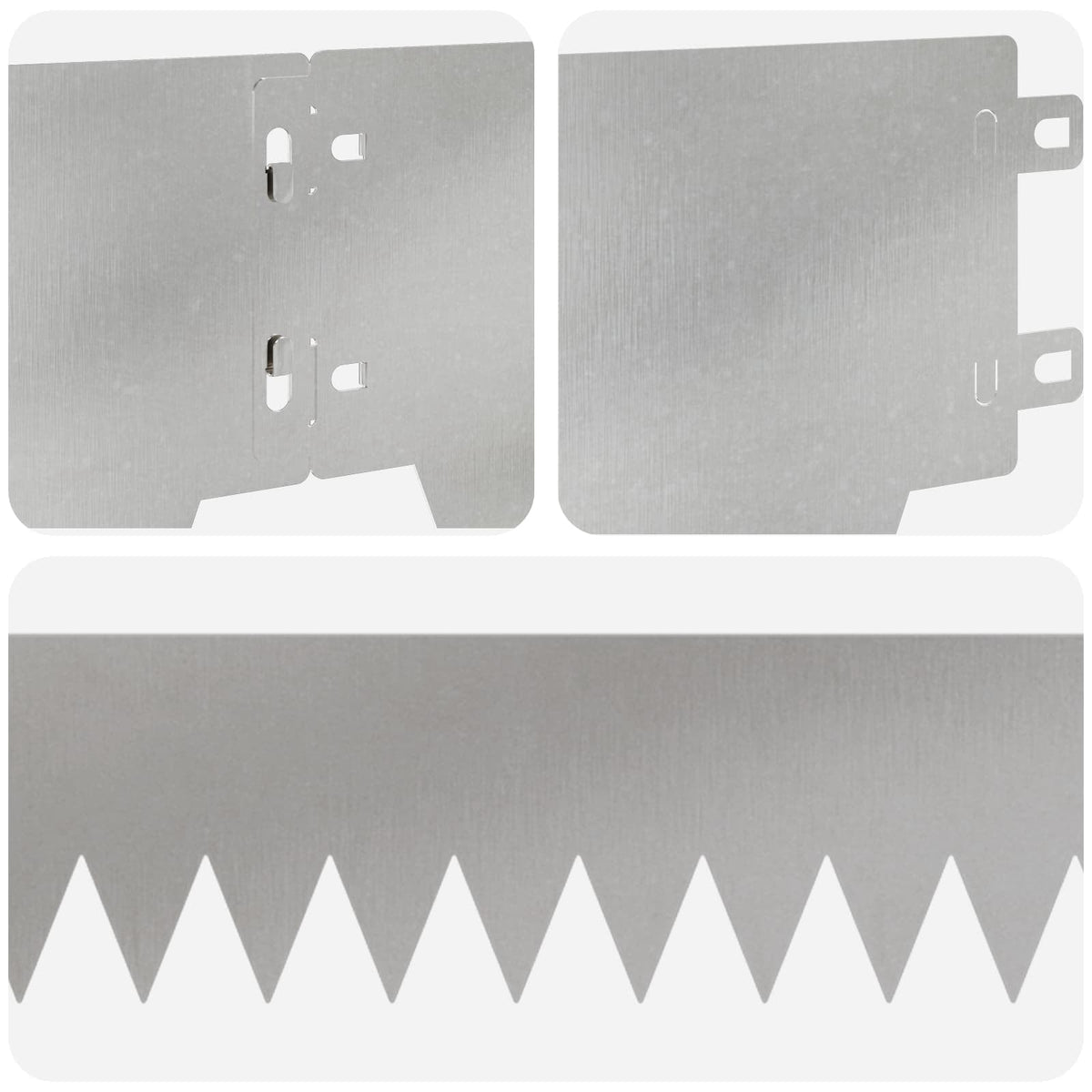 Lawn Edging 10 pcs 103 x 15 cm Steel Silver