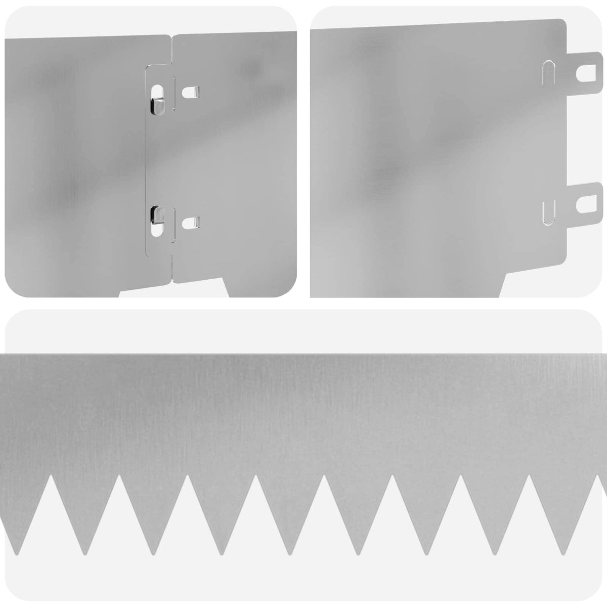 Lawn Edging 20 pcs 103 x 15 cm Steel Silver