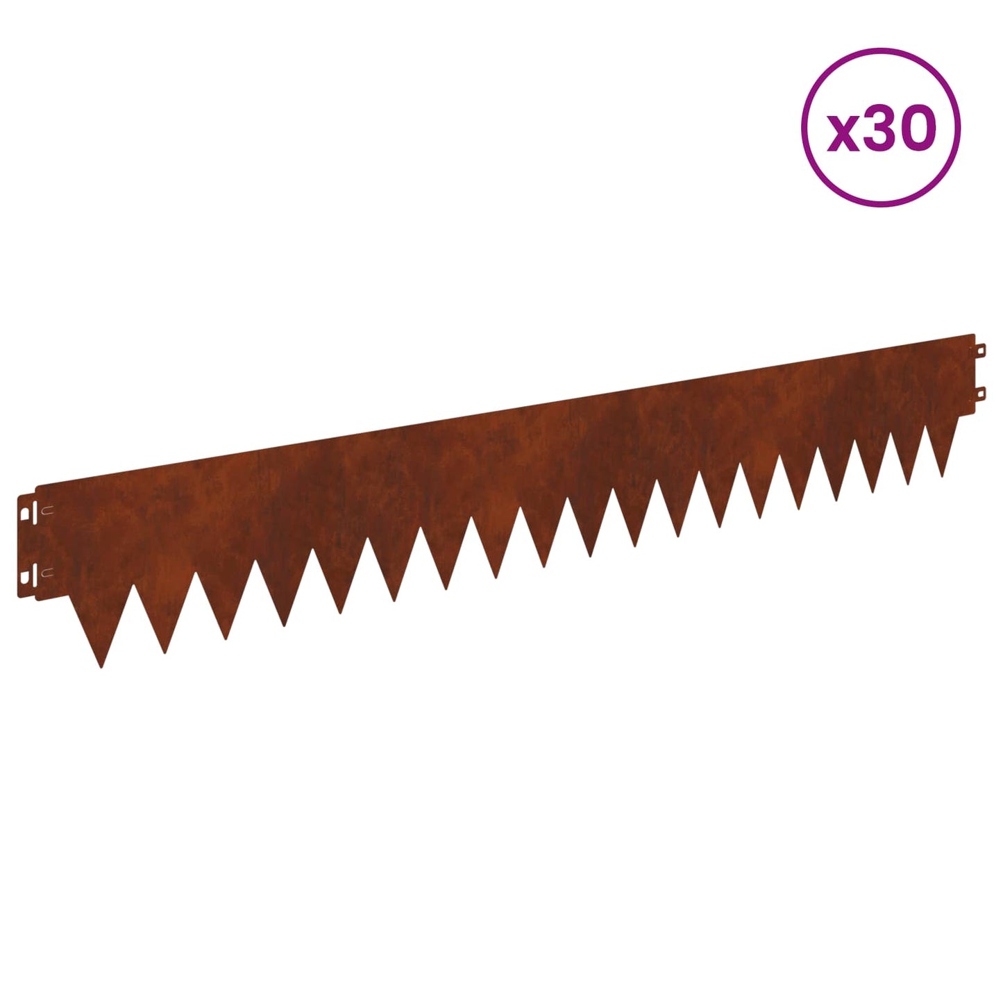 Lawn Edging 30 pcs 103 x 15 cm metal Rusty