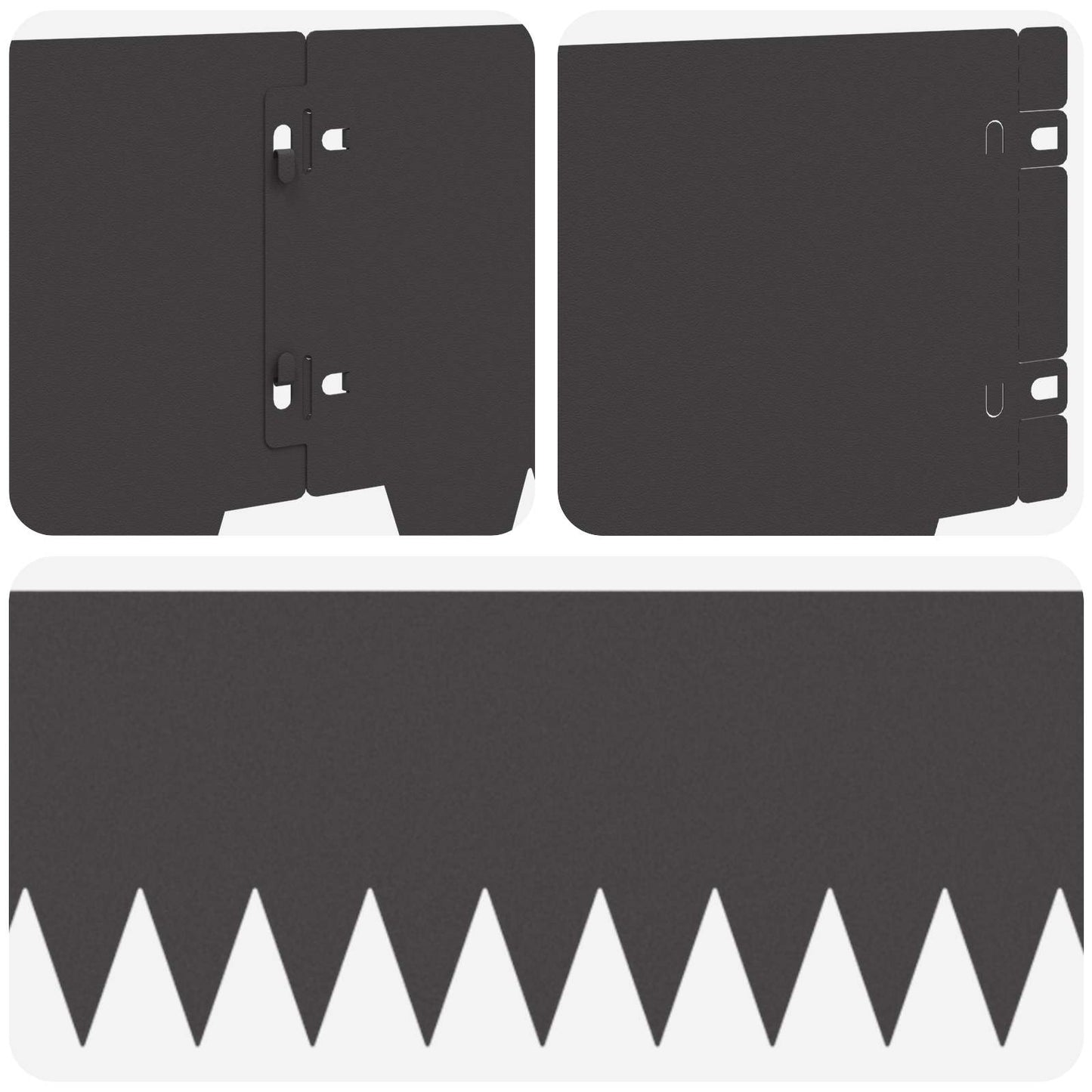 Lawn Edging 30 pcs 103 x 20 cm metal Black