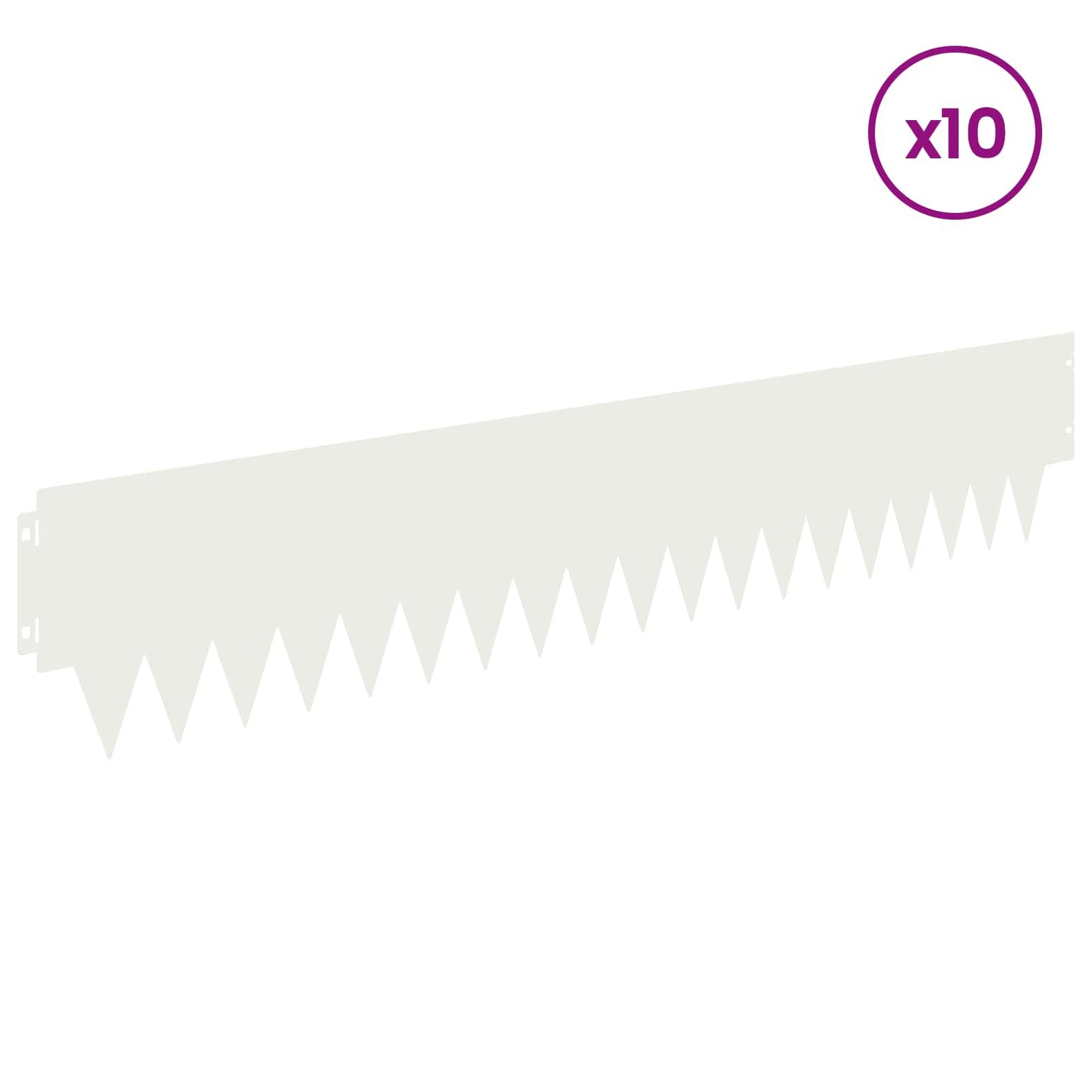 Lawn Edging 10 pcs 103 x 20 cm metal White