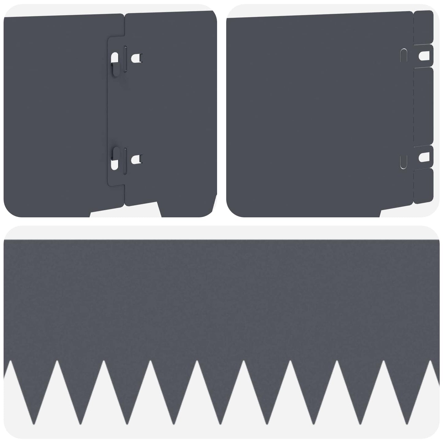 Lawn Edging 10 pcs 103 x 20 cm metal Anthracite