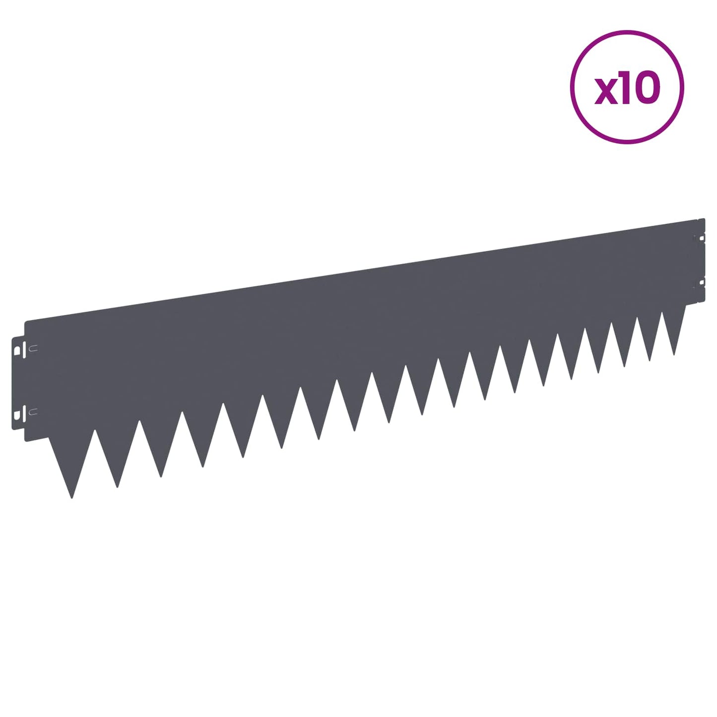 Lawn Edging 10 pcs 103 x 20 cm metal Anthracite