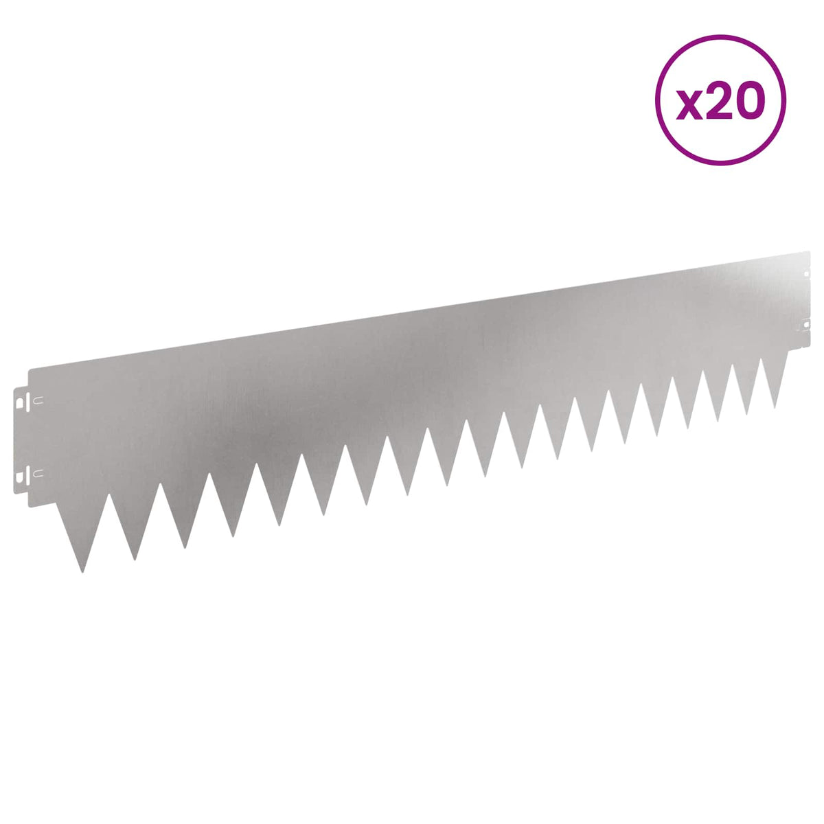 Lawn Edging 20 pcs 103 x 20 cm Steel Silver