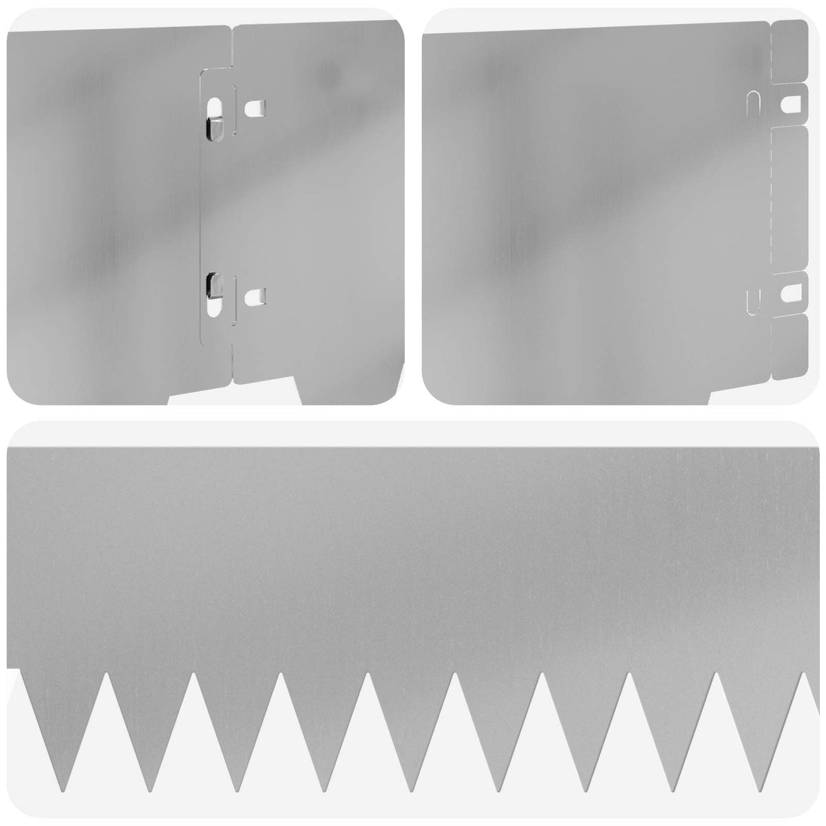 Lawn Edging 10 pcs 103 x 20 cm Steel Silver