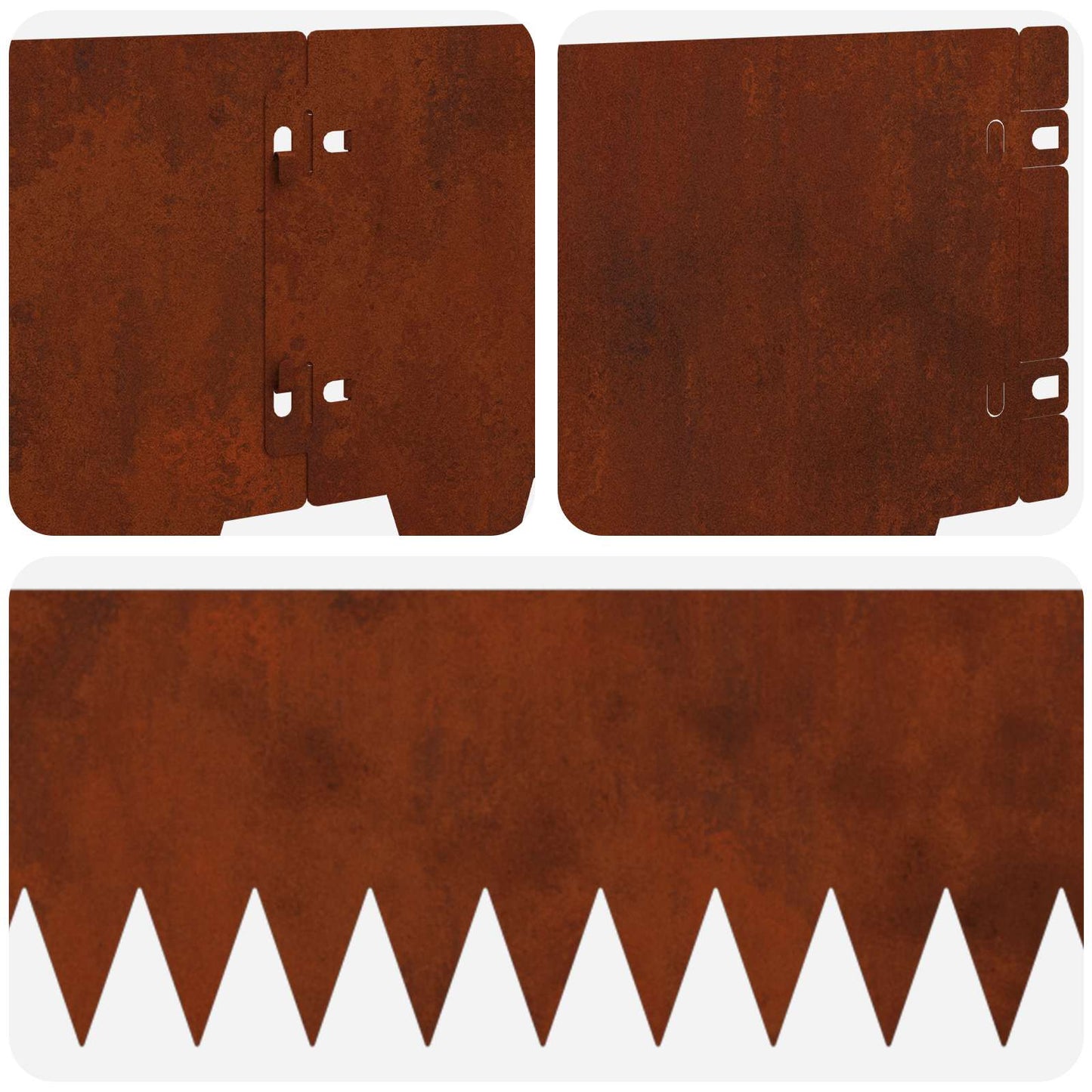 Lawn Edging 30 pcs 103 x 20 cm metal Rusty