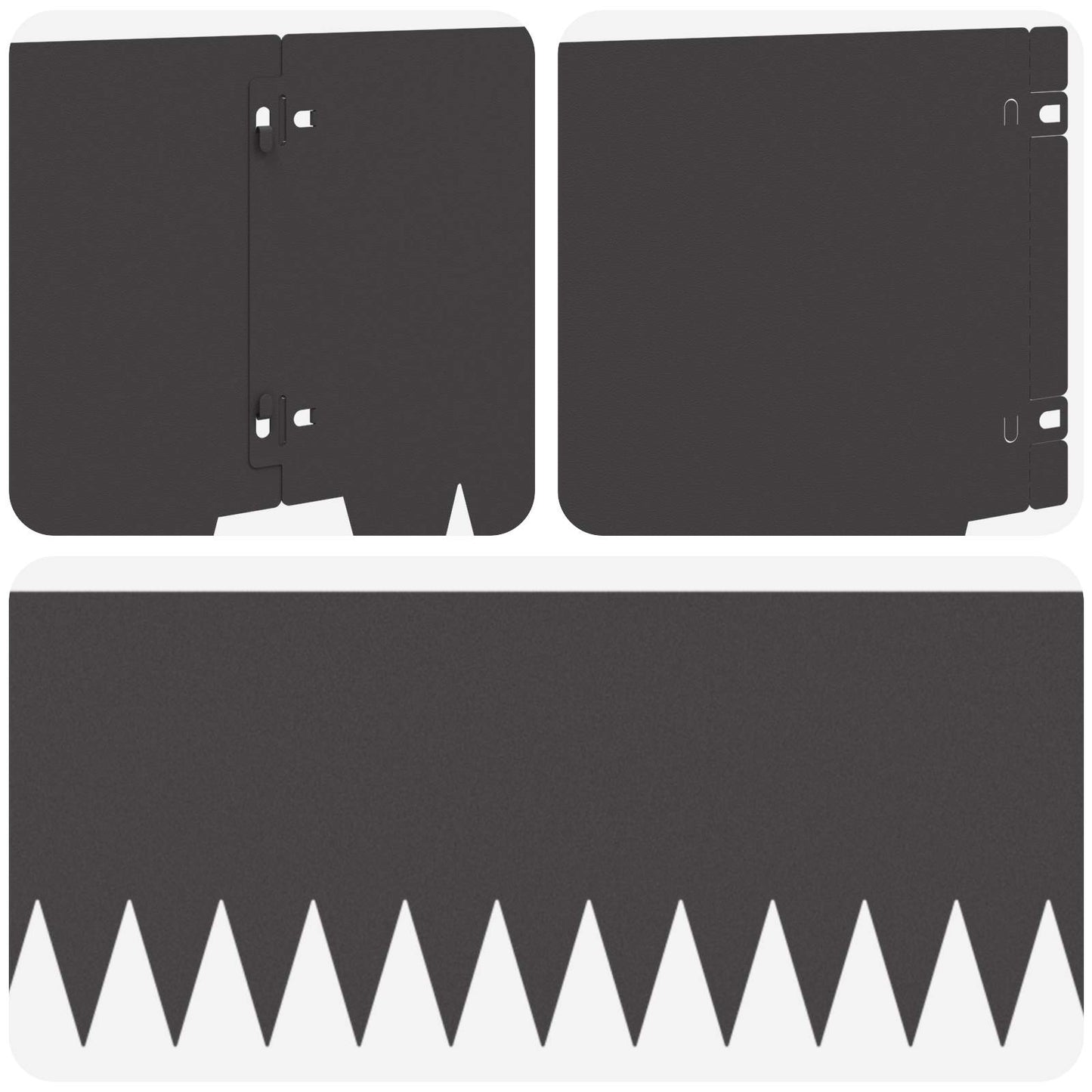 Lawn Edging 20 pcs 103 x 25 cm metal Black