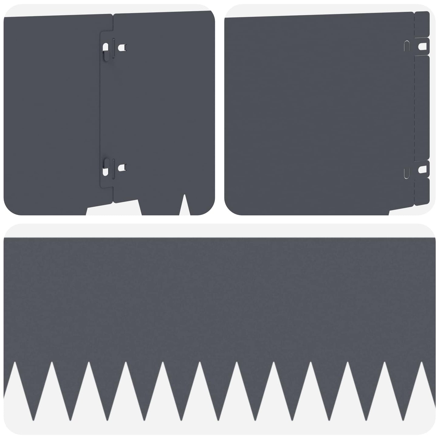 Lawn Edging 10 pcs 103 x 25 cm metal Anthracite