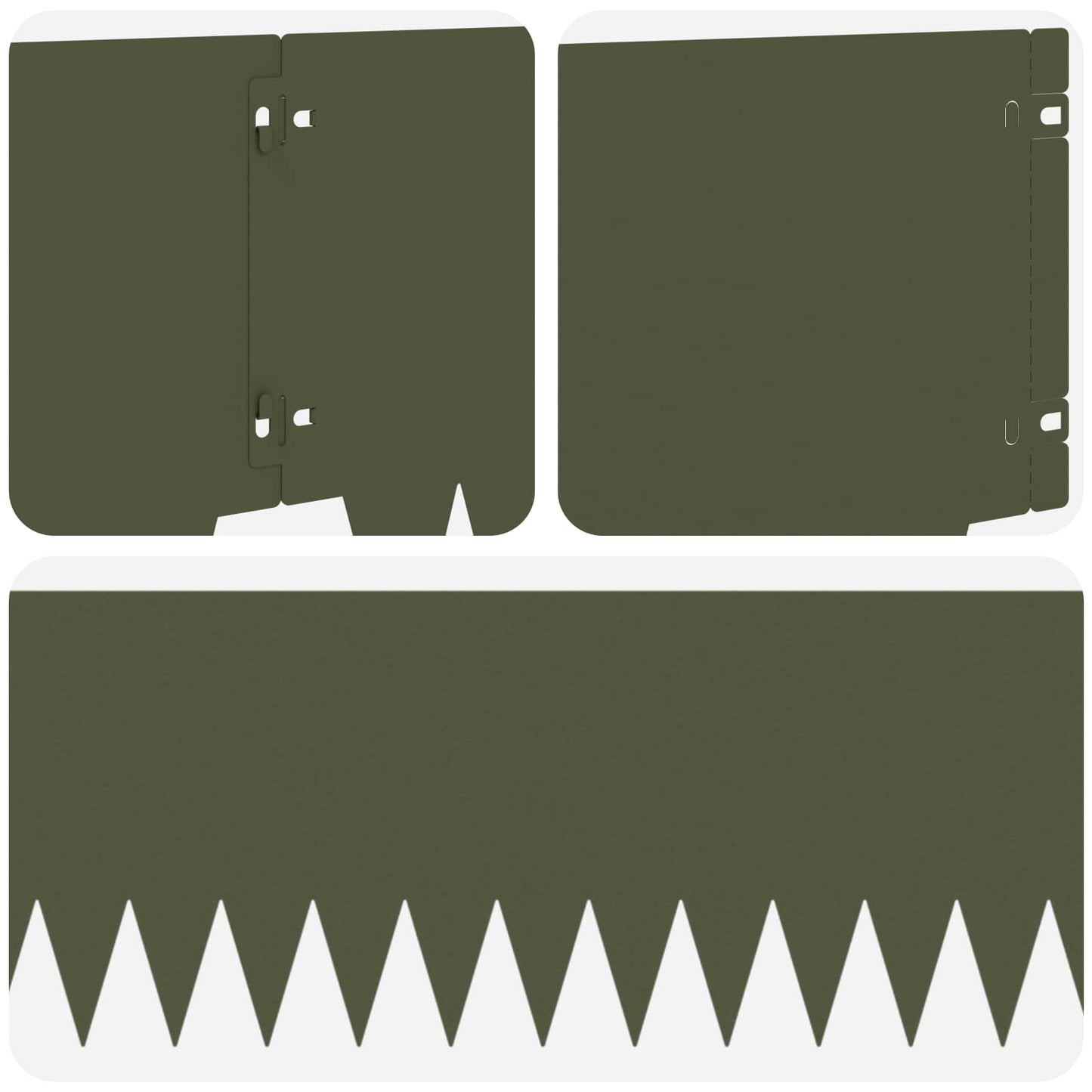 Lawn Edging 10 pcs 103 x 25 cm metal Olive Green