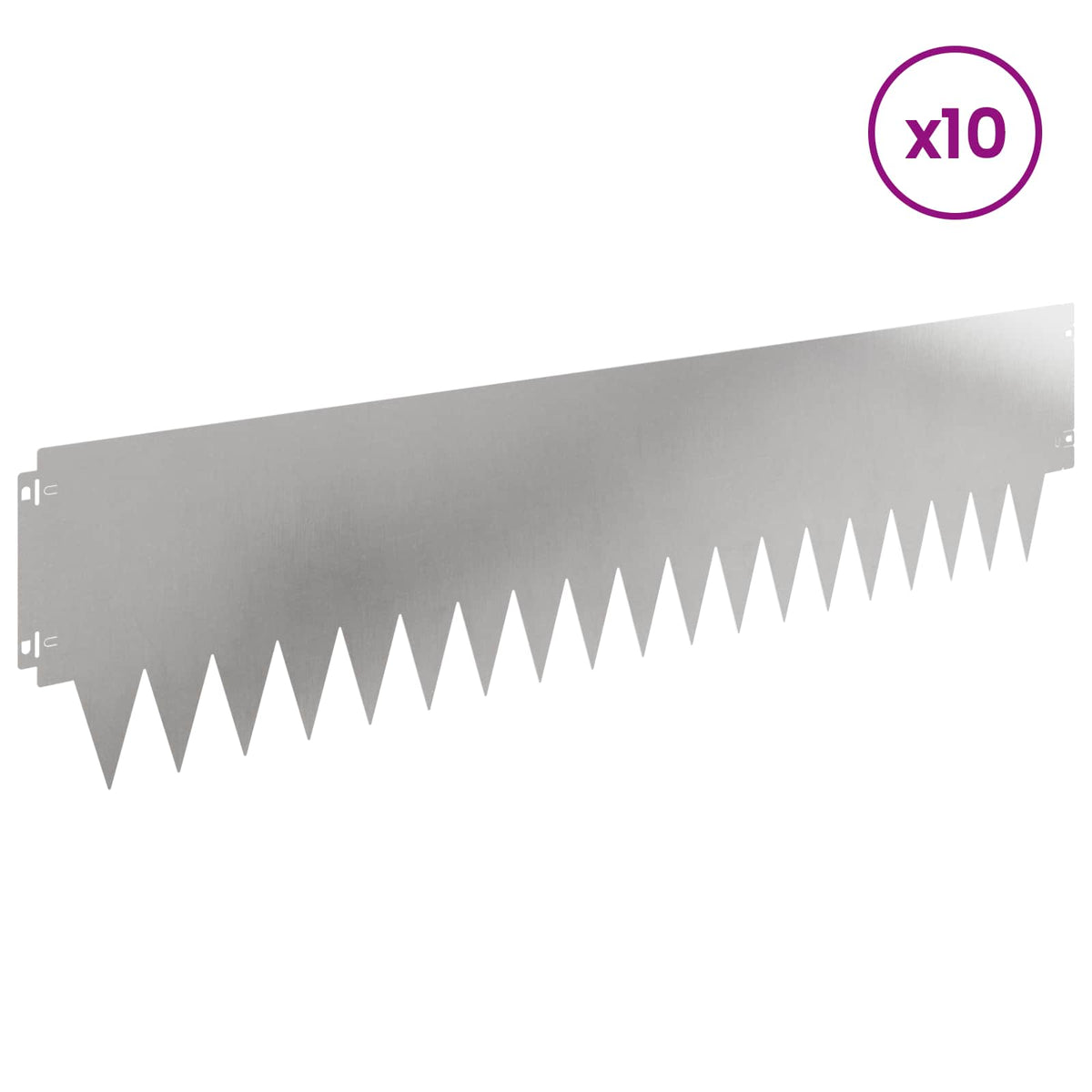 Lawn Edging 10 pcs 103 x 25 cm Steel Silver