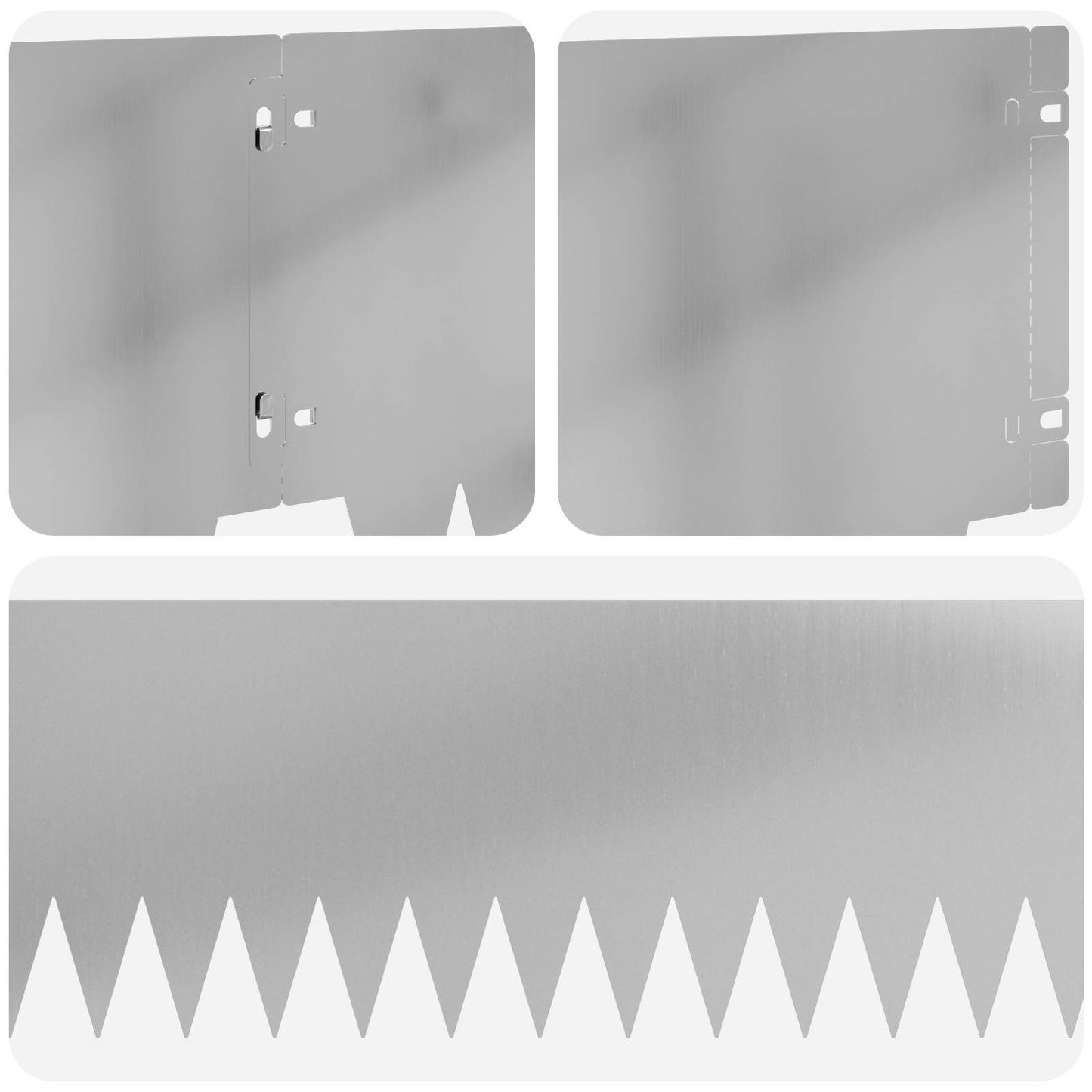 Lawn Edging 30 pcs 103 x 25 cm metal Silver
