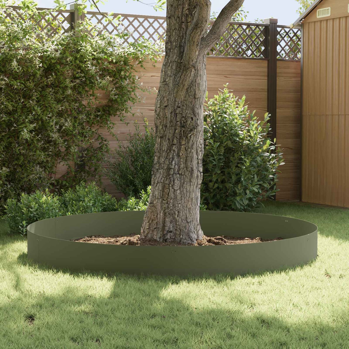 Lawn Edging 20 pcs 103 x 30 cm metal Olive Green