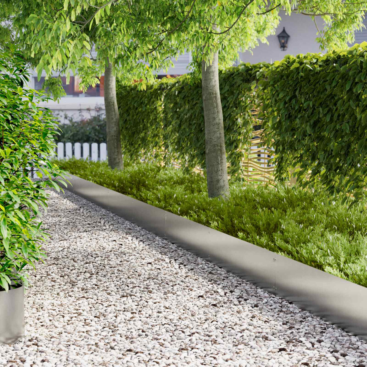 Lawn Edging 10 pcs 103 x 30 cm Steel Silver