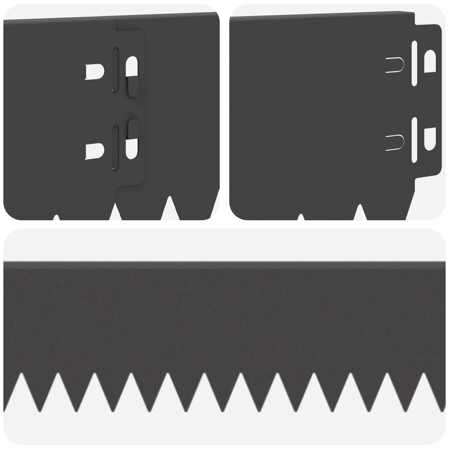 Lawn Edging 50 pcs 103 x 10 cm Steel Black