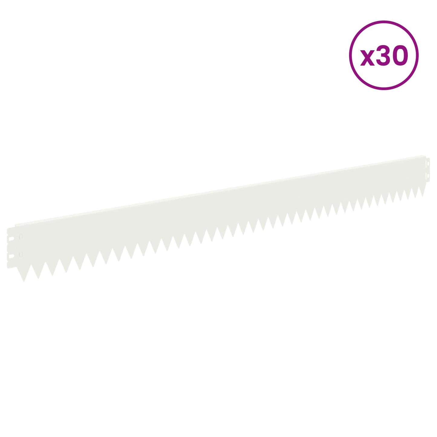Lawn Edging 30 pcs 103 x 10 cm Steel White