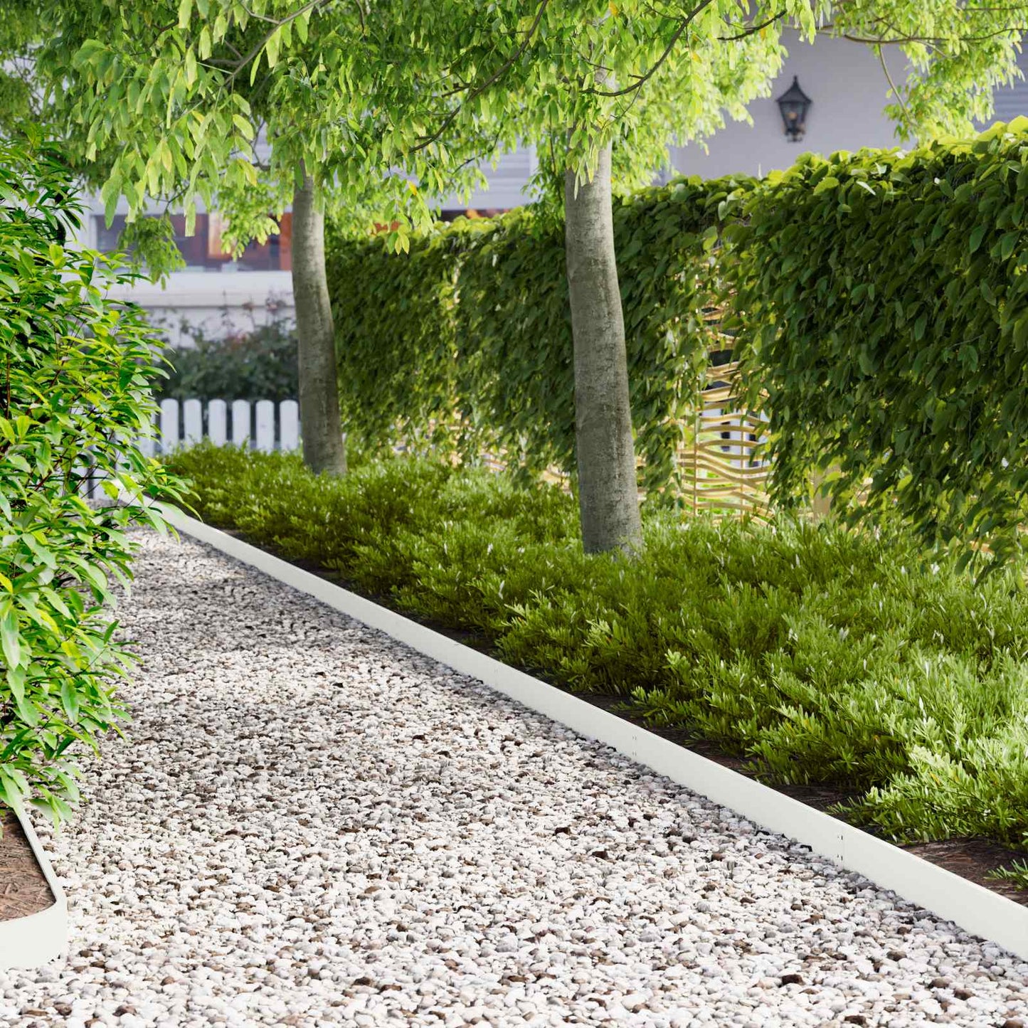 Lawn Edging 50 pcs 103 x 10 cm Steel White