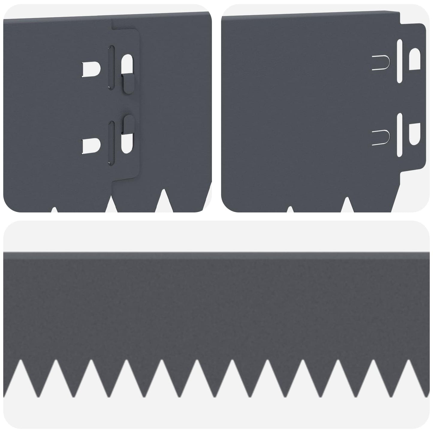 Lawn Edging 10 pcs 103 x 10 cm Steel Anthracite