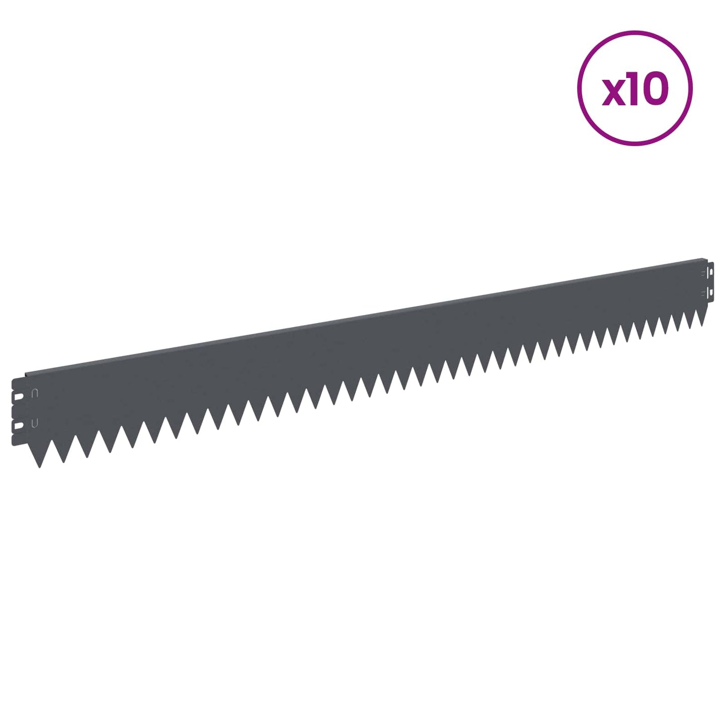 Lawn Edging 10 pcs 103 x 10 cm Steel Anthracite