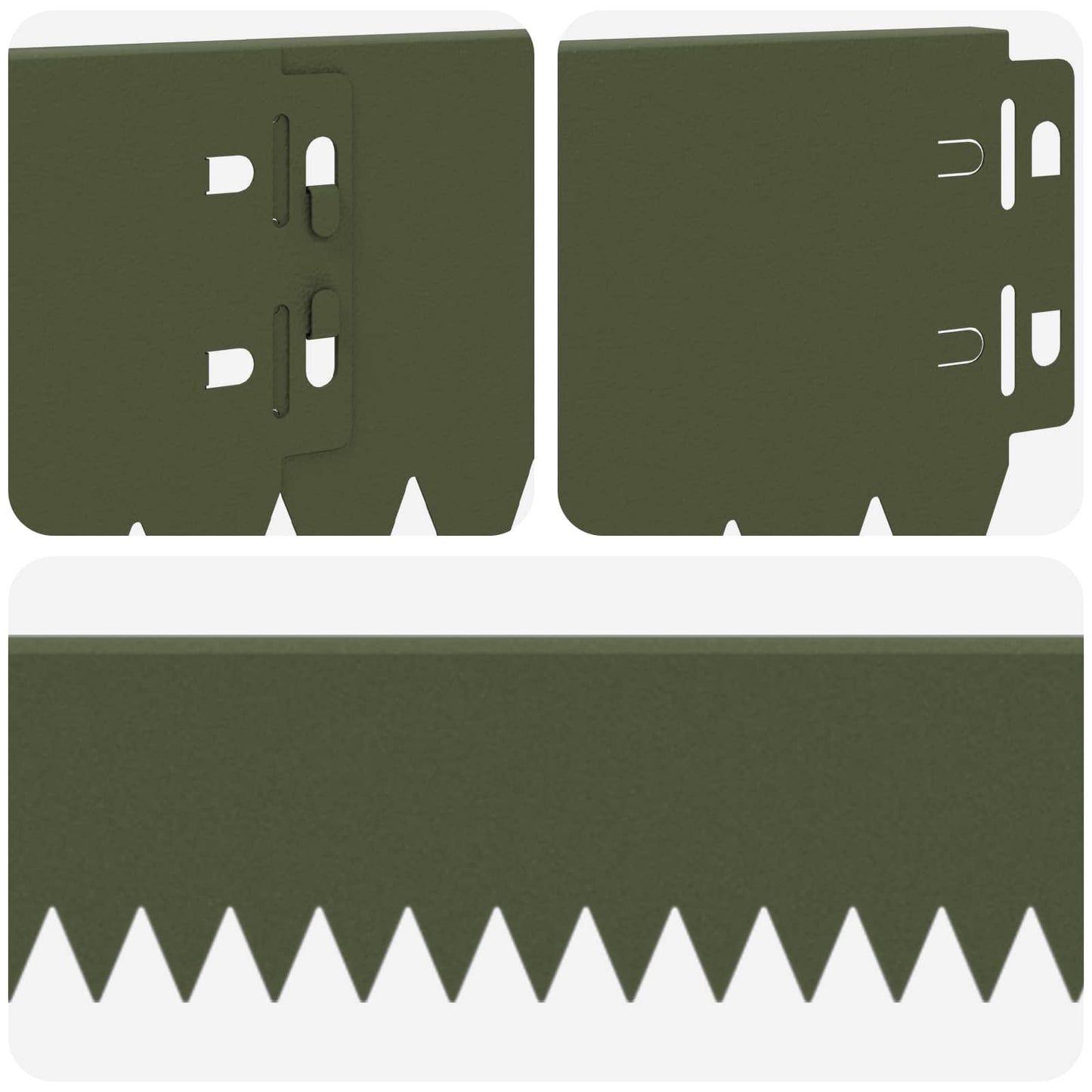 Lawn Edging 30 pcs 103 x 10 cm Steel Olive Green