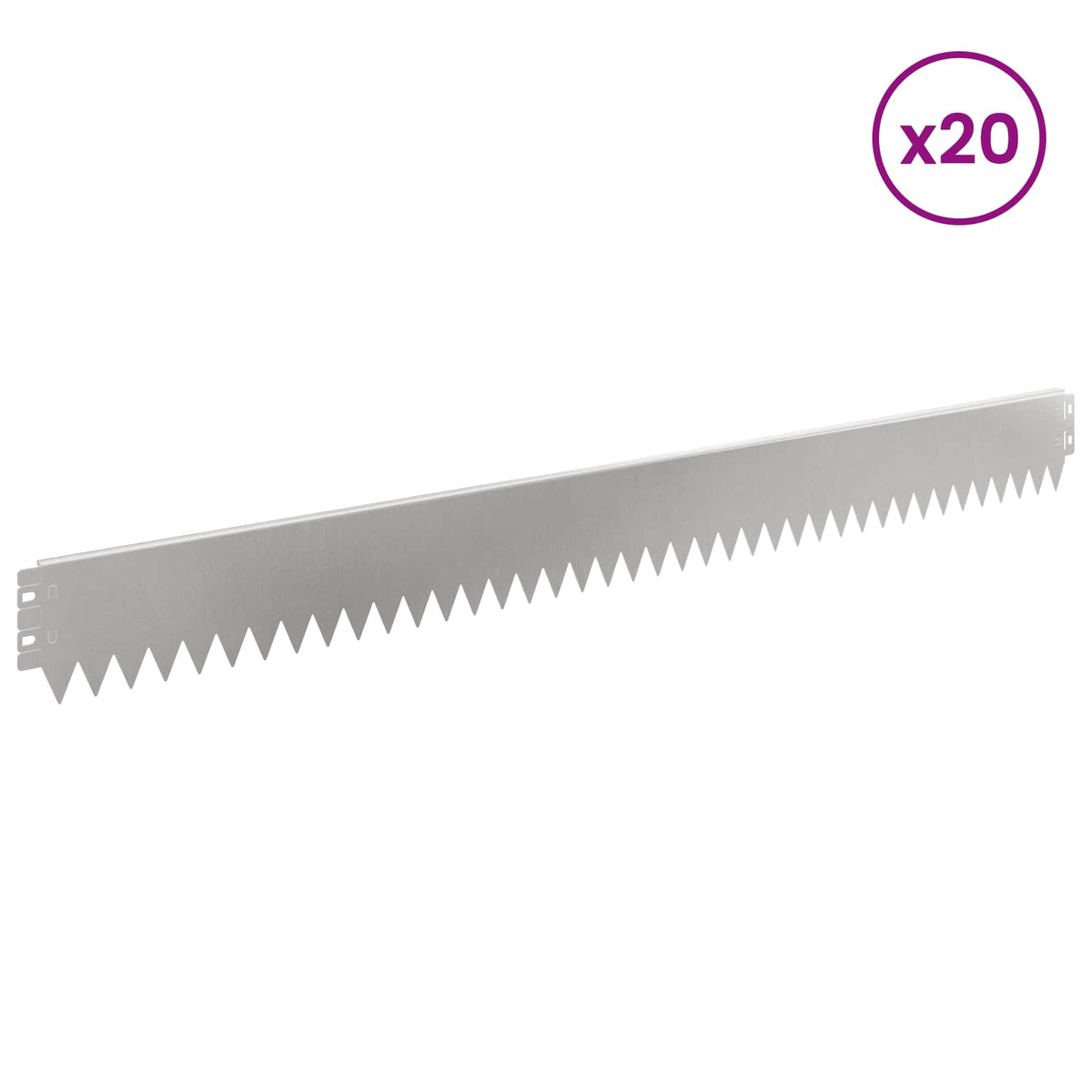 Lawn Edging 20 pcs 103 x 10 cm Steel Silver