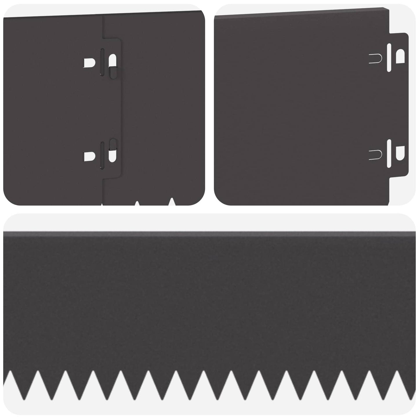 Lawn Edging 30 pcs 103 x 15 cm Steel Black