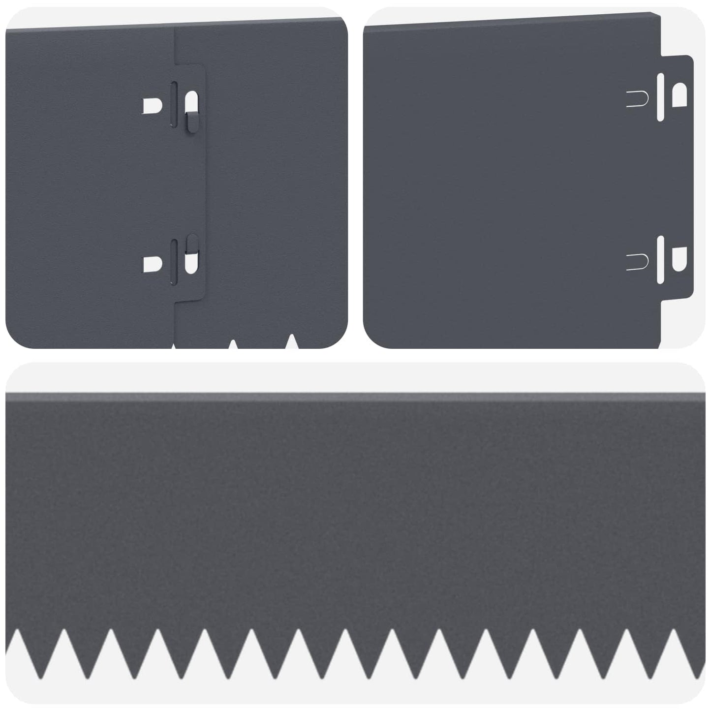 Lawn Edging 30 pcs 103 x 15 cm Steel Anthracite